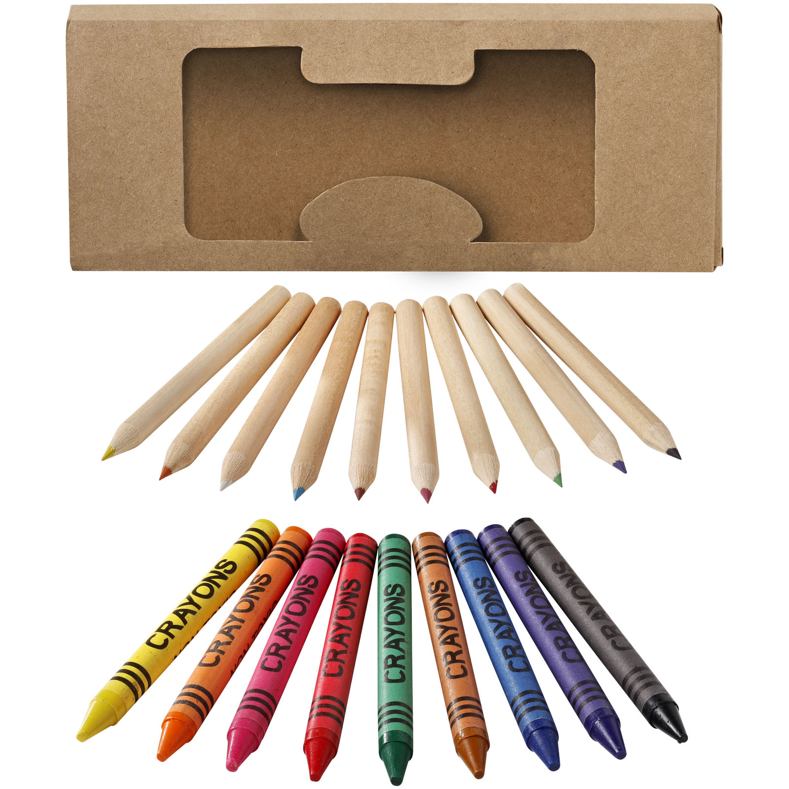 Lucky 19-teiliges Waxmal- und Buntstifte Set natur