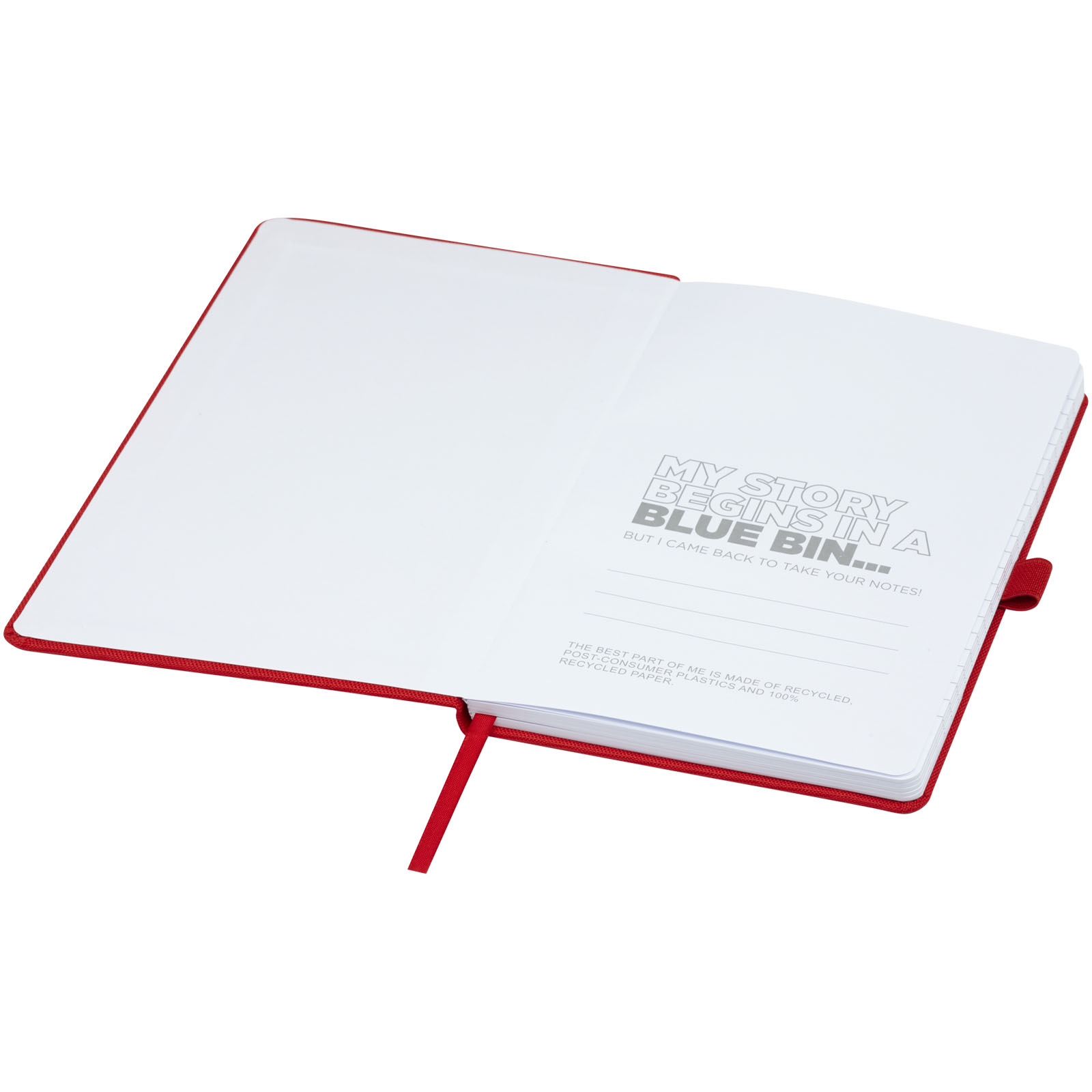 Honua A5 Notizbuch aus recyceltem Papier mit Cover aus recyceltem PET rot