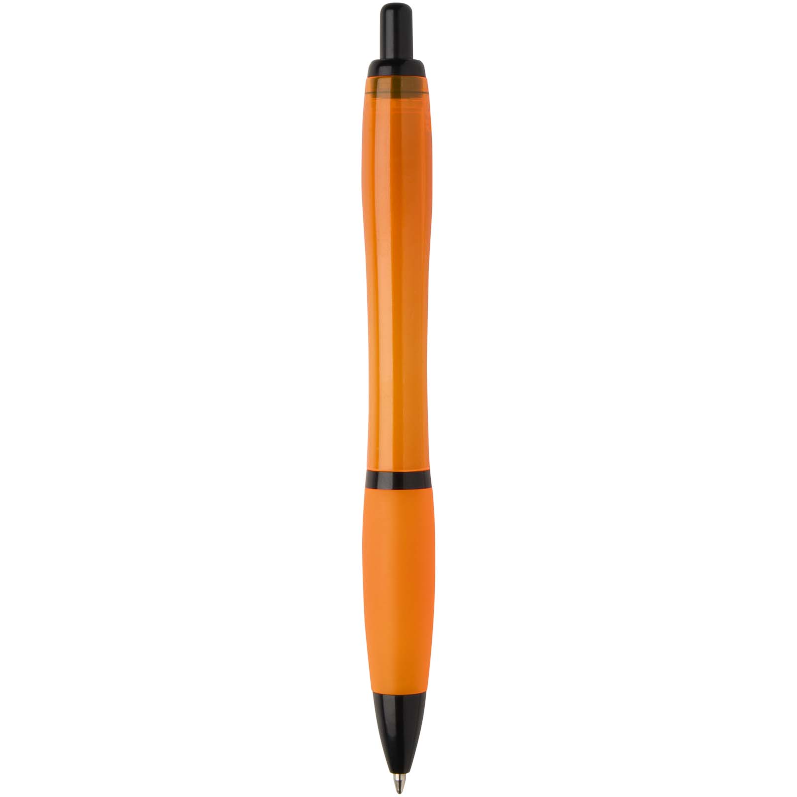 Nash Kugelschreiber aus recyceltem Kunststoff mit schwarzen Zierelementen (schwarze Mine) orange