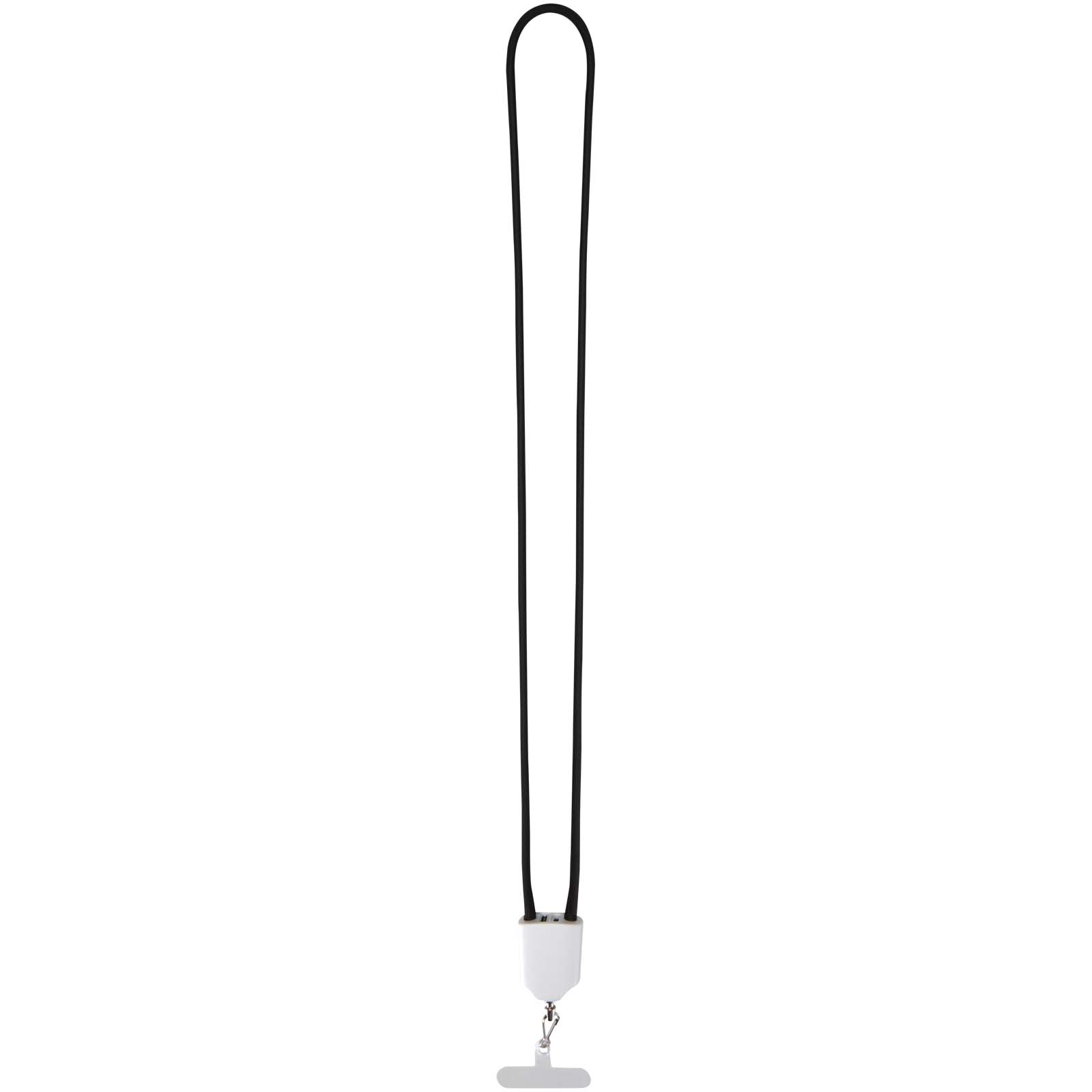Ion 65 W 5-in-1-Ladekabel mit Lanyard aus recyceltem Kunststoff weiss