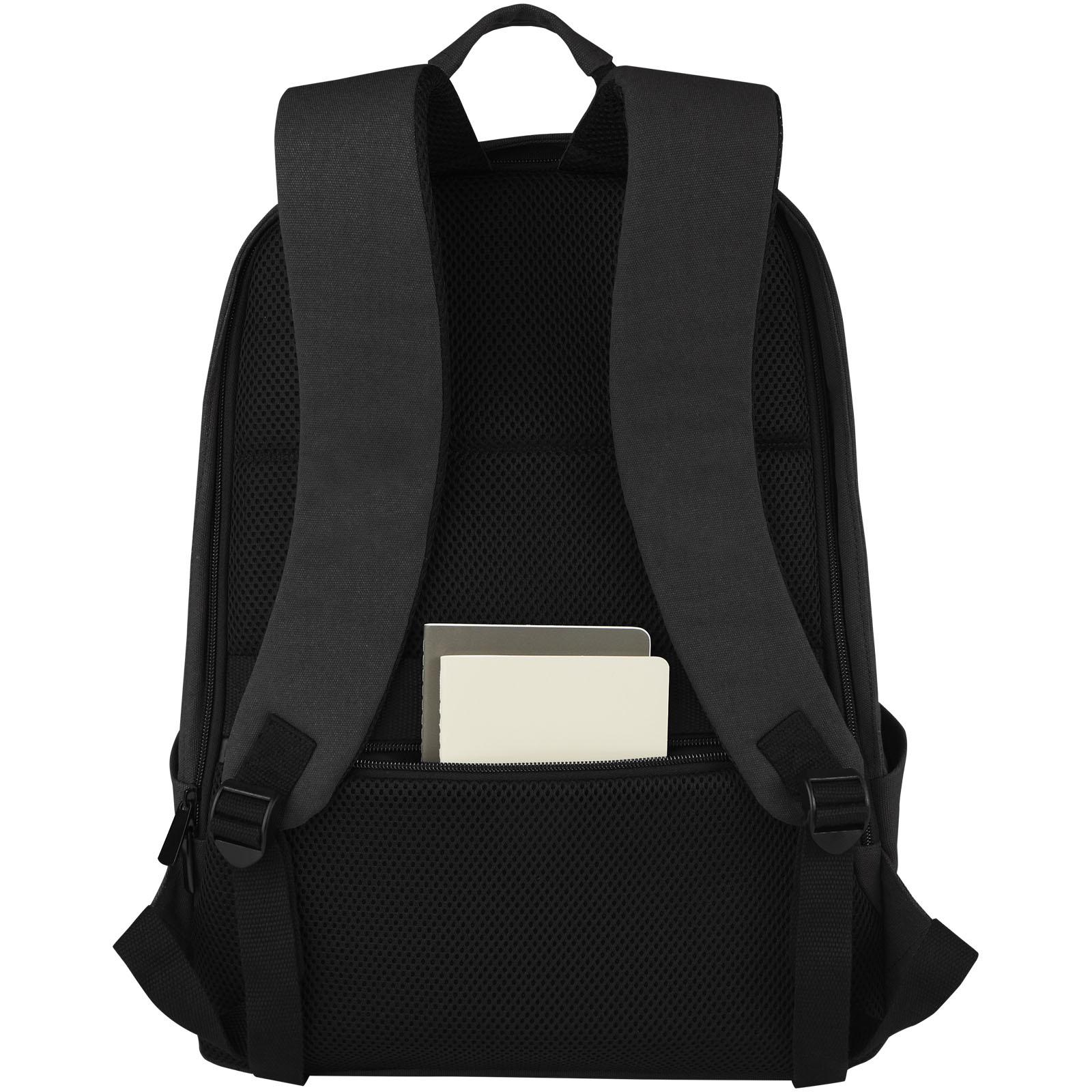 Joey 15,6 Zoll Anti-Diebstahl Laptop Rucksack 18 L aus GRS-recyceltem Canvas schwarz