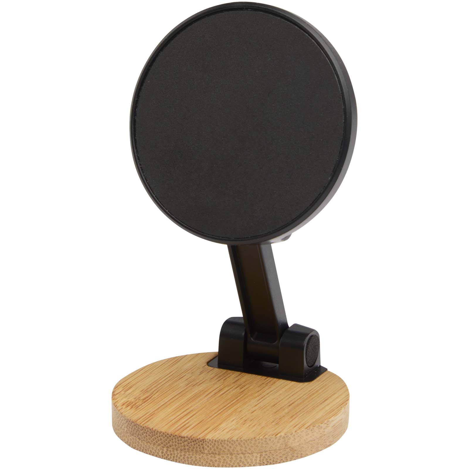 Alcor Klappbare magnetische Smartphonehalterung aus recyceltem Kunststoff mit Bambusdetails schwarz