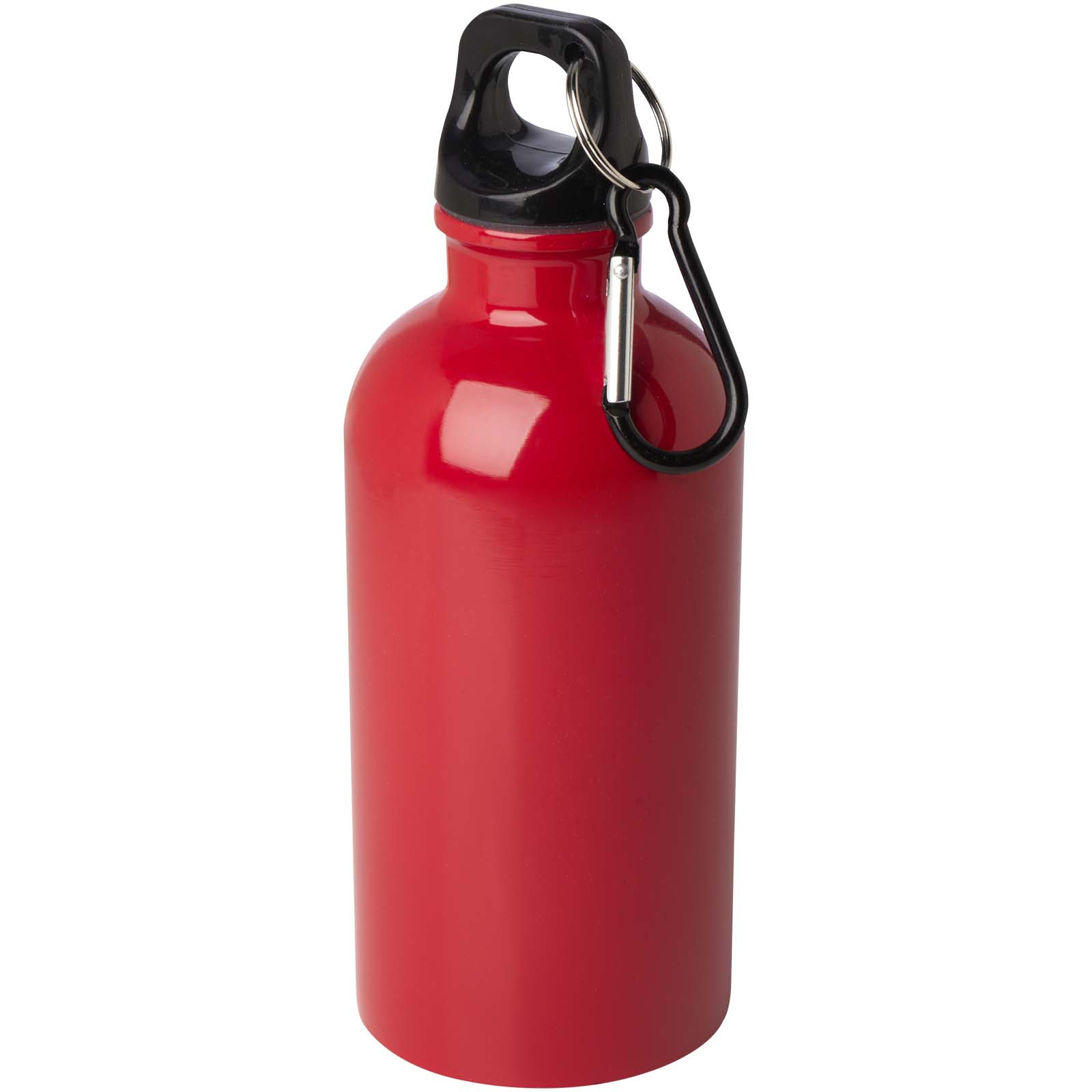 Oregon 400 ml RCS-zertifizierte, einwandige Trinkflasche aus Edelstahl mit Karabinerhaken rot