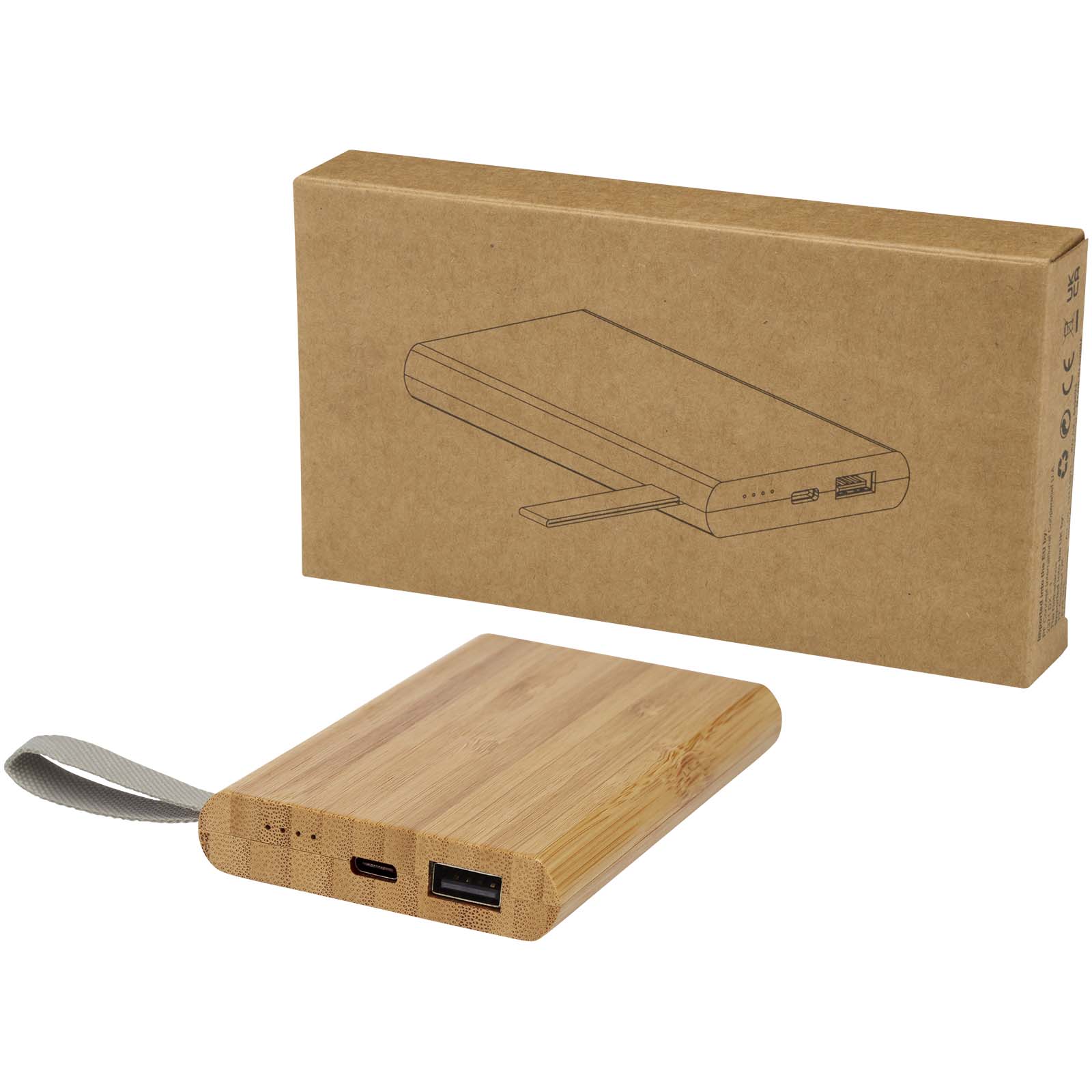 Tulda 5000 mAh Powerbank aus Bambus natur