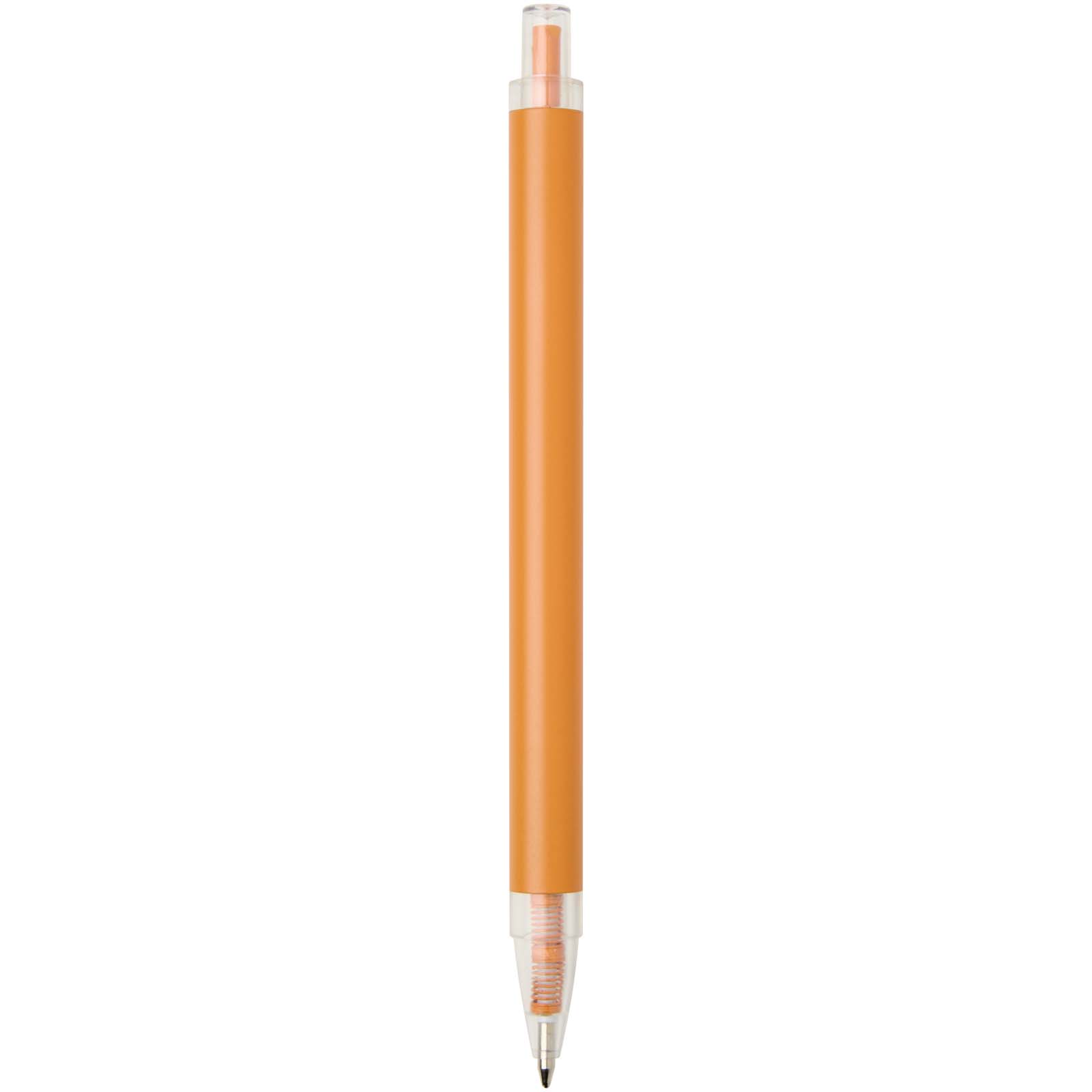 Spectrum Kugelschreiber aus recyceltem Aluminium blaue Tinte orange