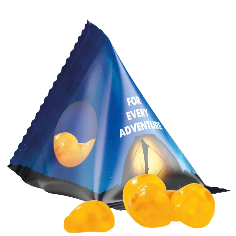 Fruchtgummi Tetraeder, Trolli Vitamin Fruchtgummi, Folie, transparent