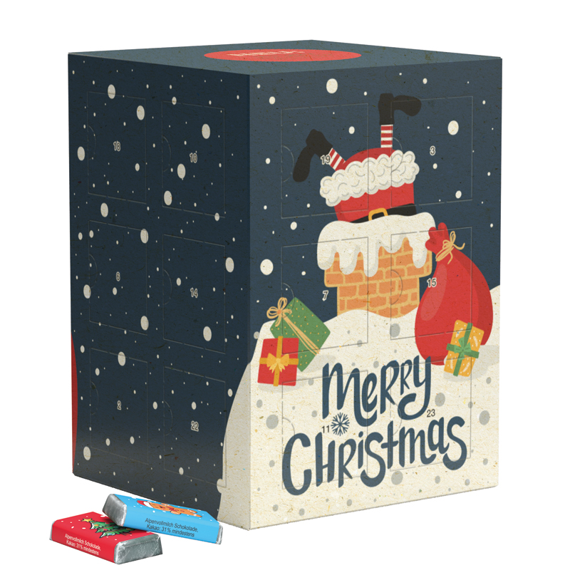 Tower Adventskalender, Graspapier, Sarotti Schokotäfelchen
