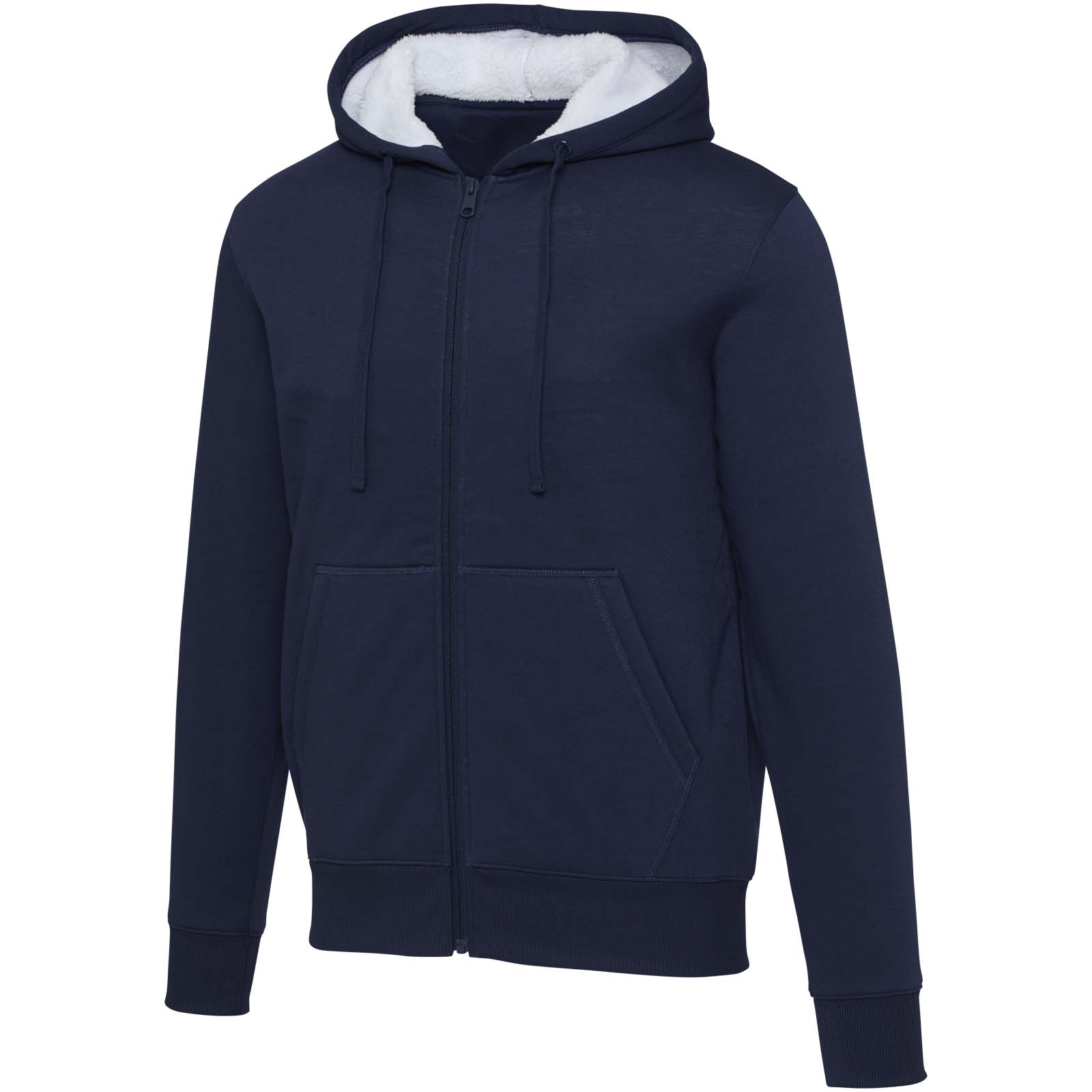Natron 320 g/m² Sherpa-Kapuzenjacke mit Reißverschluss navy