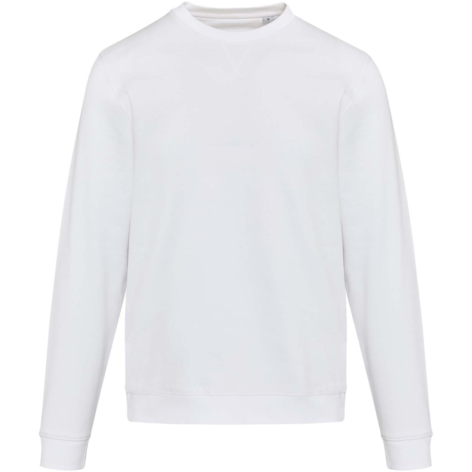 Jasper 280 g/m² Pullover mit Rundhalsausschnitt aus recycelter Bio Baumwolle (OCS), unisex weiss