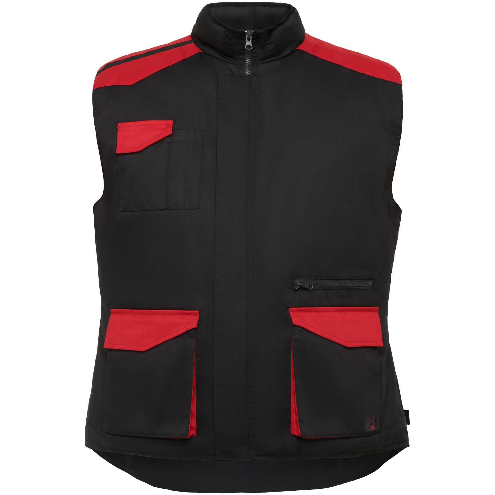 Armada Arbeitsweste mit mehreren Taschen schwarz, rot