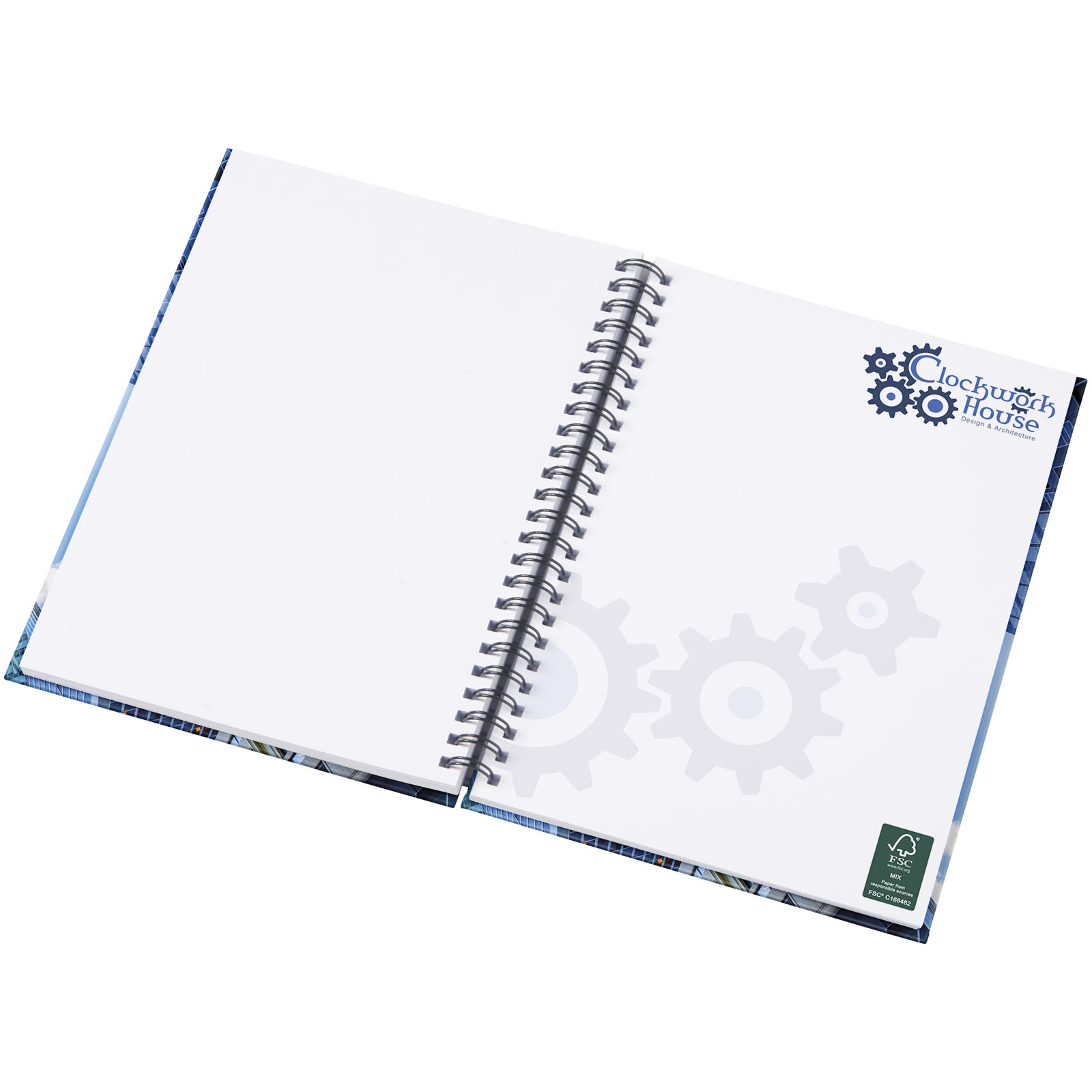 Wiro A5 Notizblock mit Hardcover und Spiralbindung weiss, schwarz