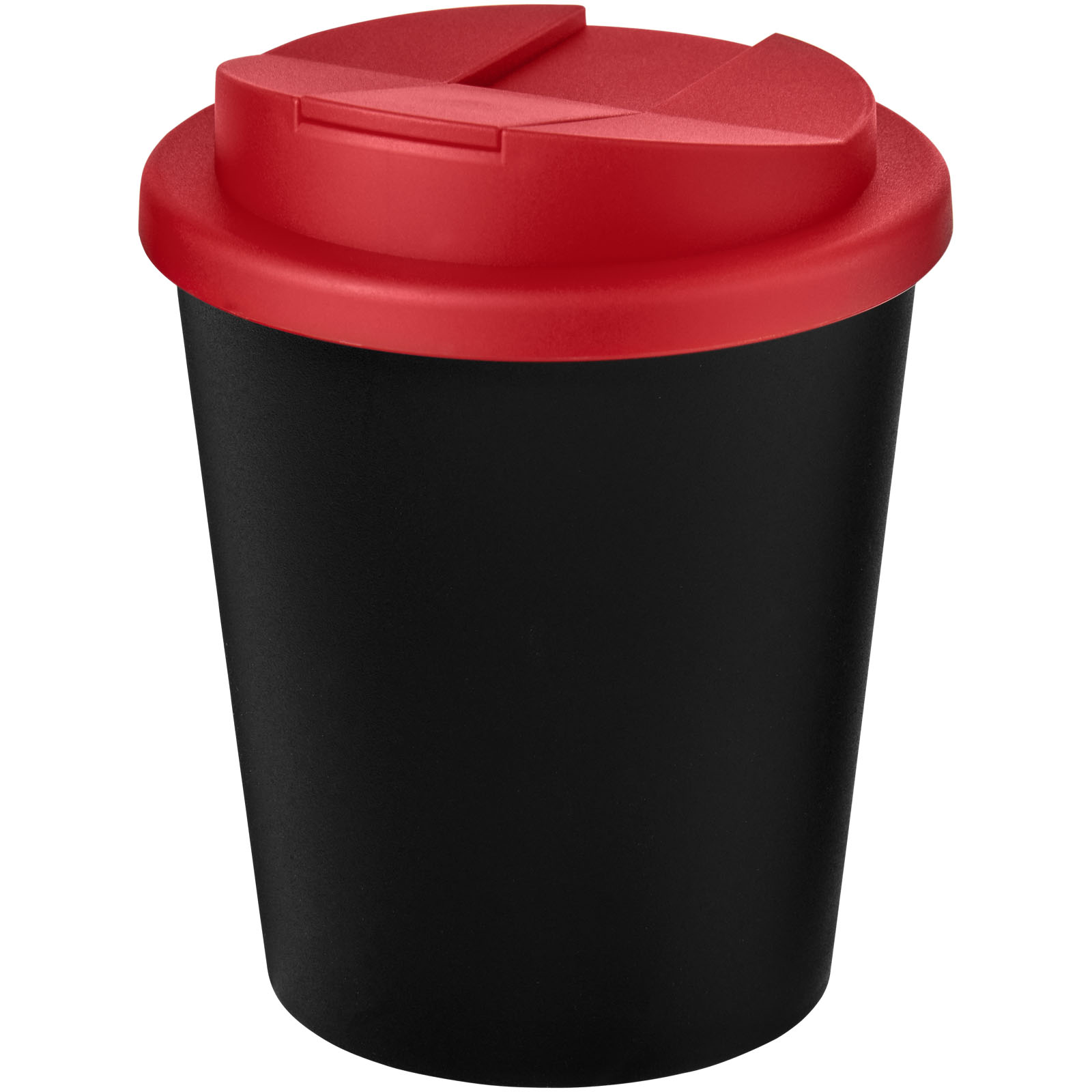 Americano® Espresso Eco 250 ml recycelter Isolierbecher mit auslaufsicherem Deckel schwarz, rot
