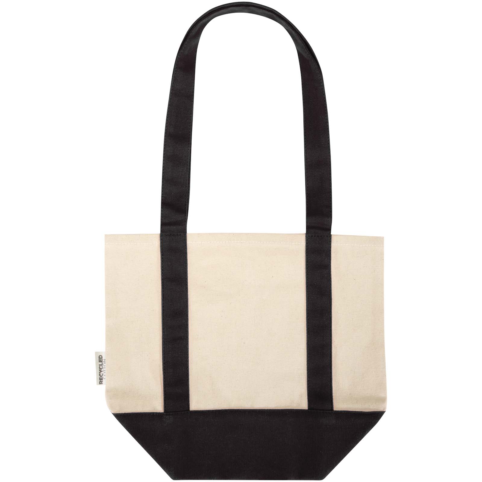 Sam 320 g/m² Mini-Tragetasche aus GRS recycelter Baumwolle schwarz, natur