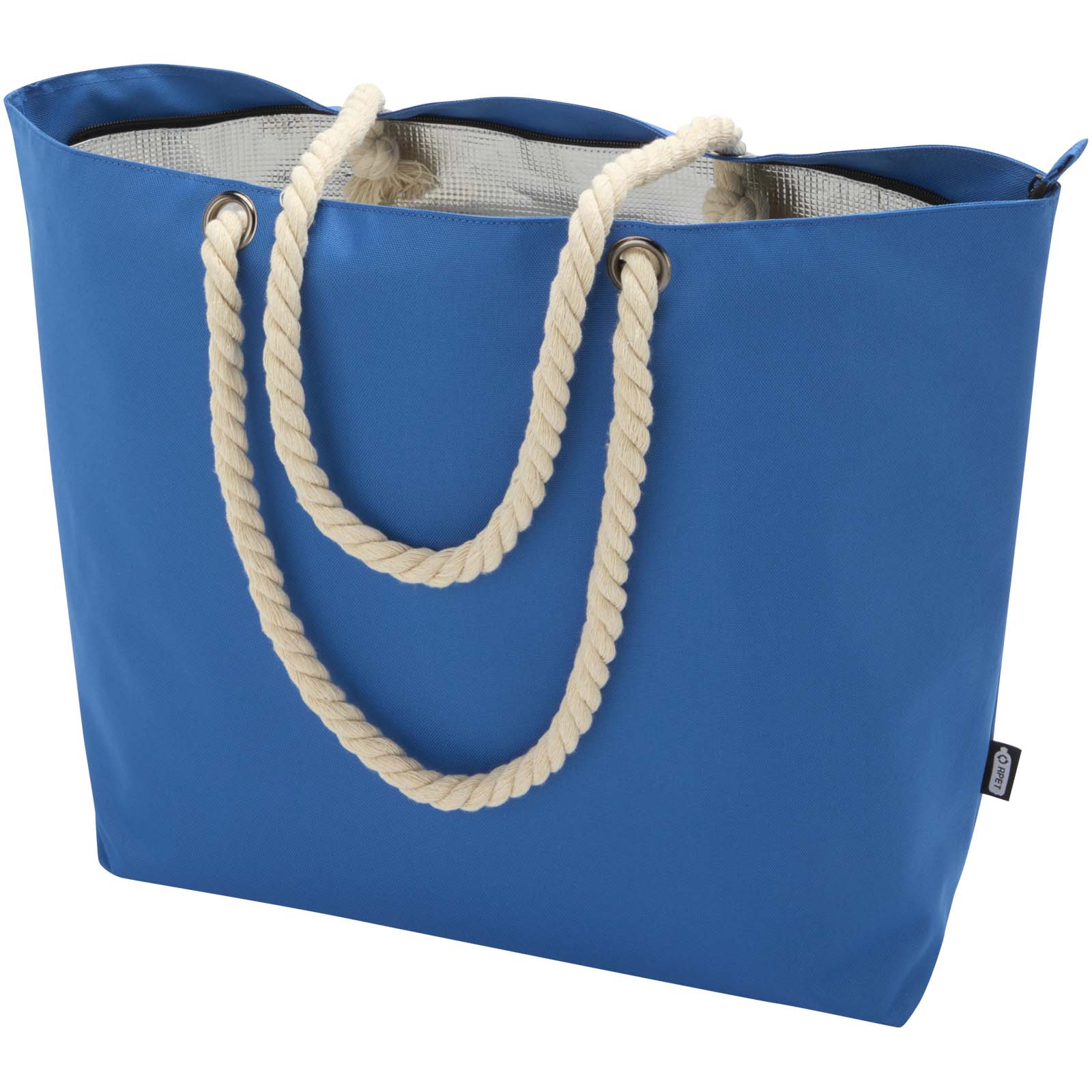 Panama Strandkühltasche mit Kordelgriffen aus recyceltem GRS-Material, 23L royalblau