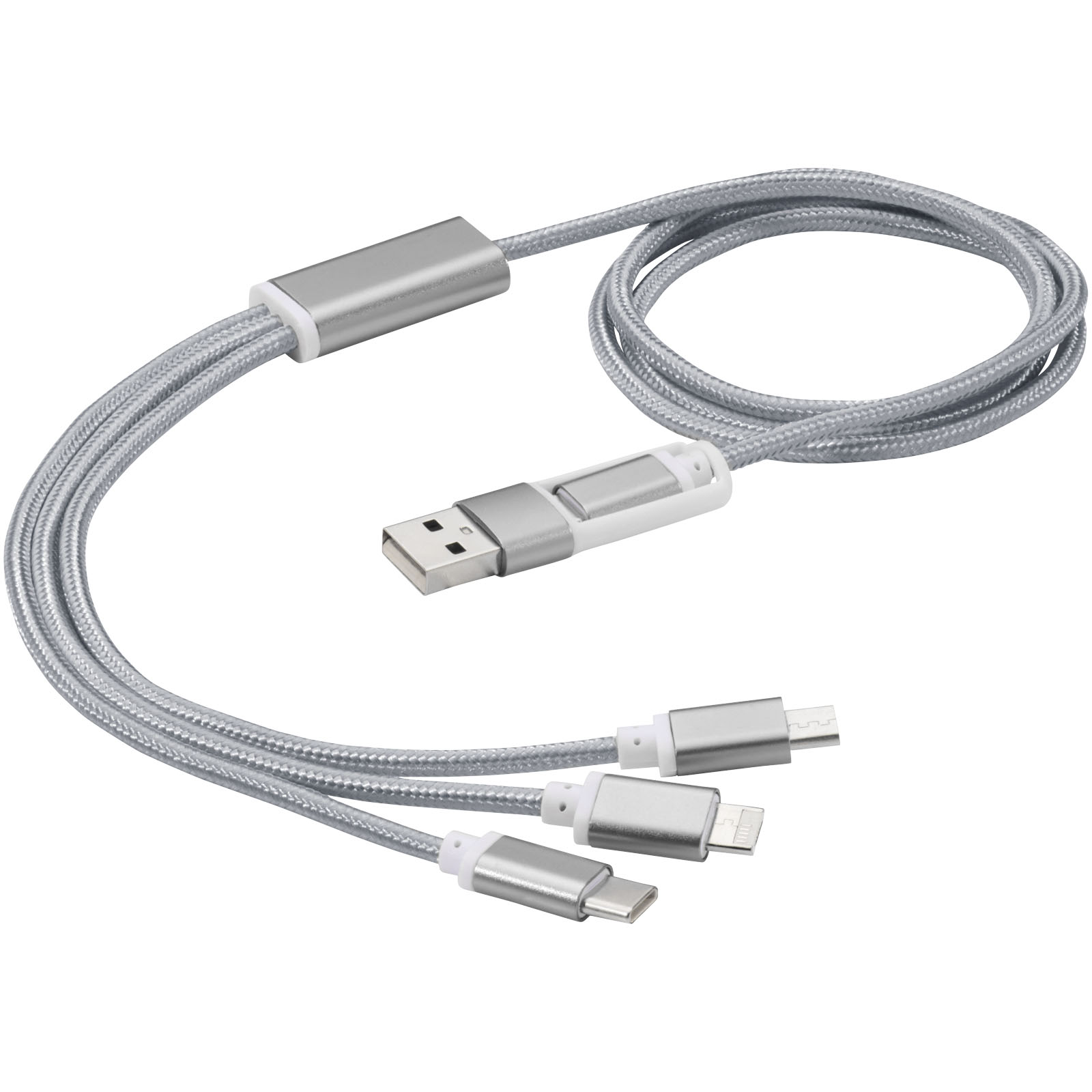 Versatile 5-in-1-Ladekabel silber