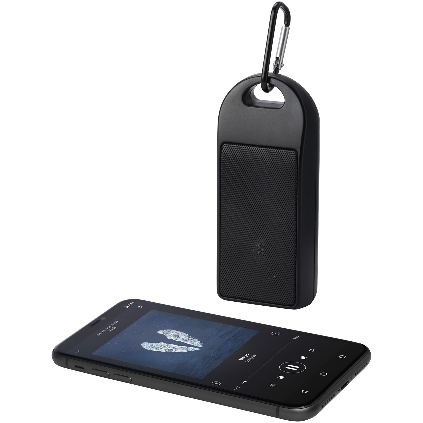 Omni 3 W IPX4 Bluetooth®-Lautsprecher aus recyceltem RCS Kunststoff schwarz