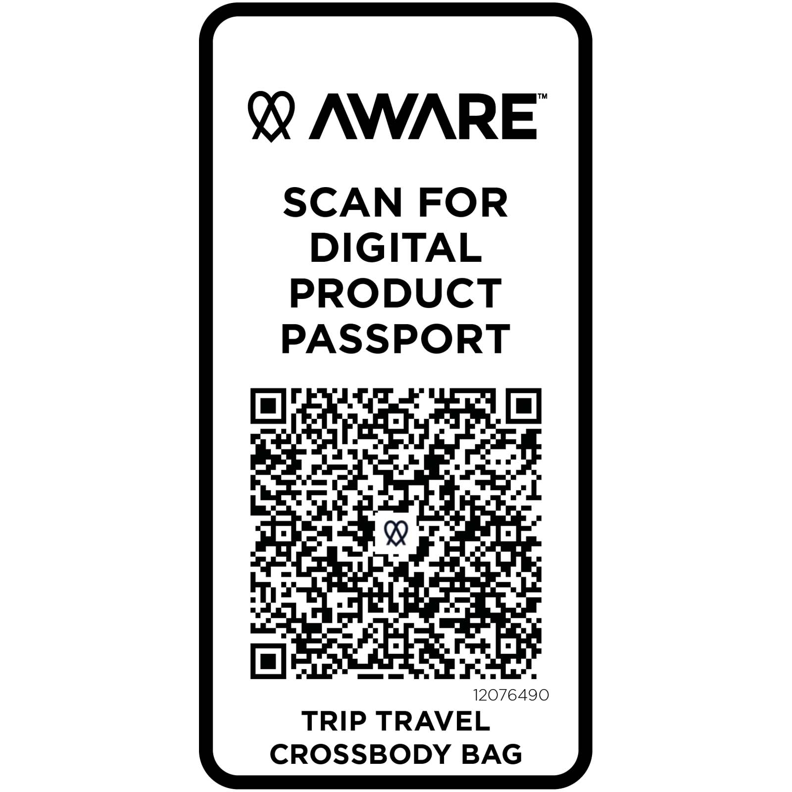 Trip Aware™ Recycelte Reisetasche mit Schultergurt 1 L schwarz