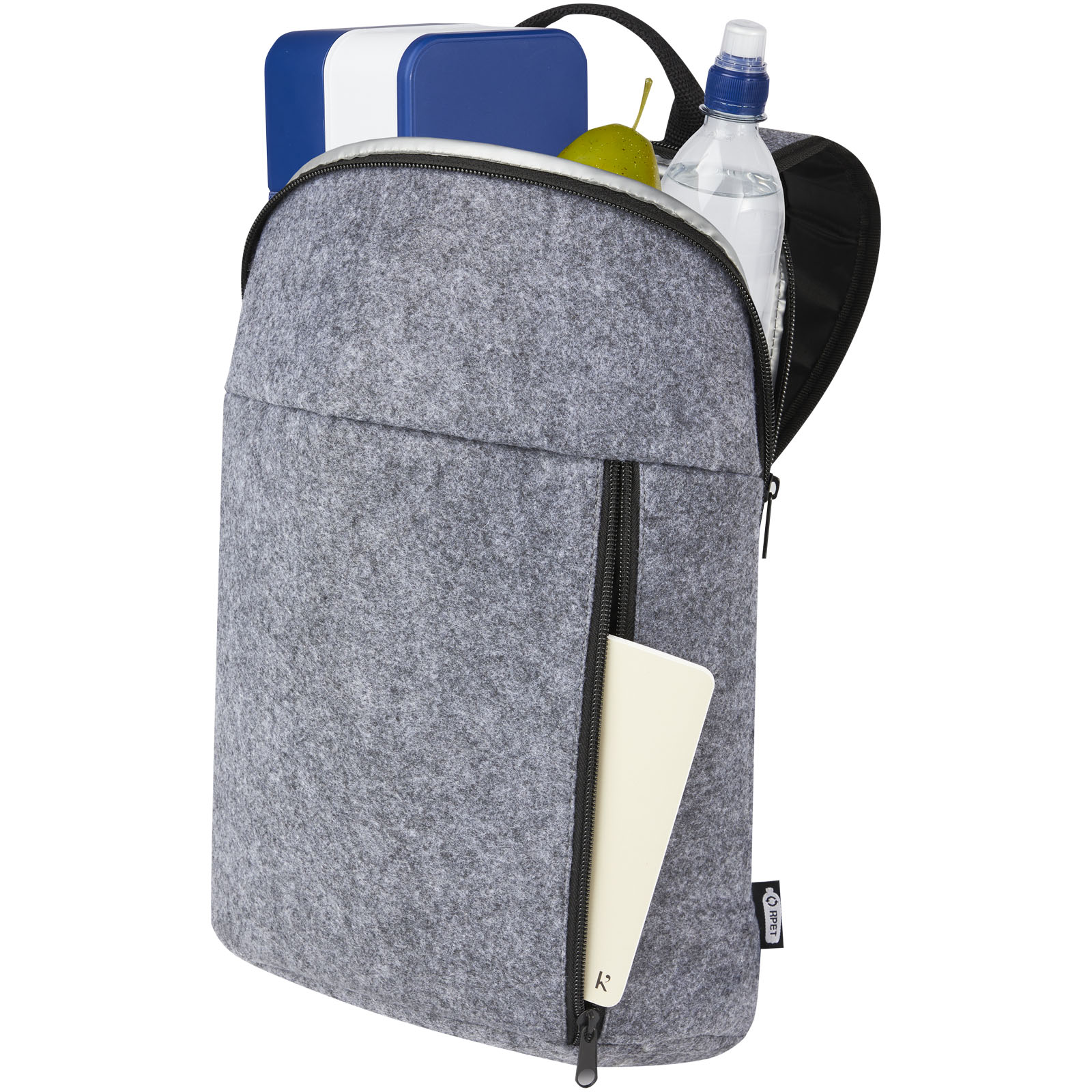 Felta Kühlrucksack aus GRS-recyceltem Filz 7 L mittelgrau