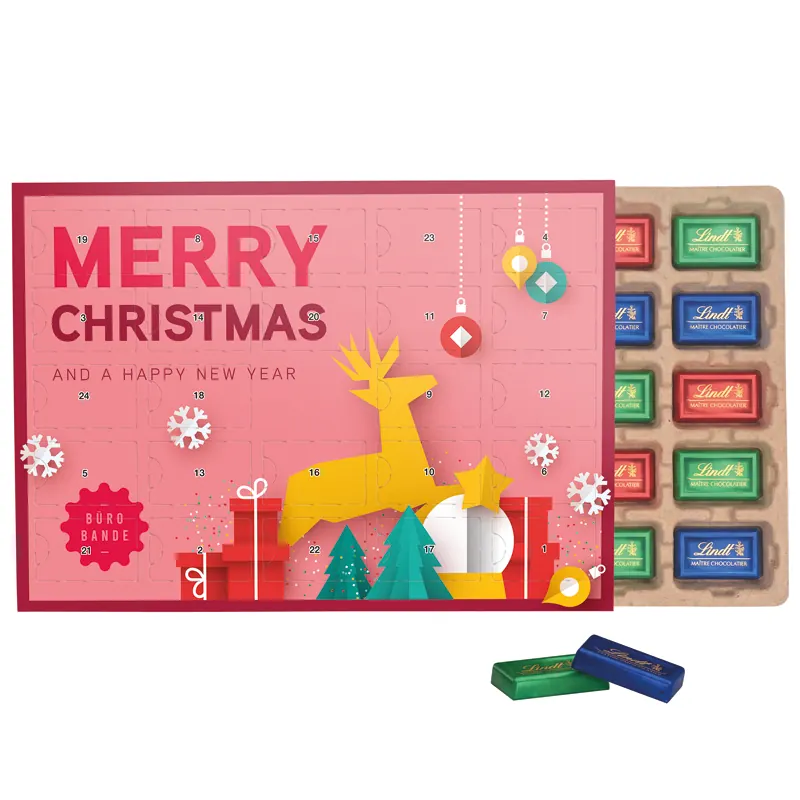 Premium Tisch Adventskalender Eco Schokotäfelchen
