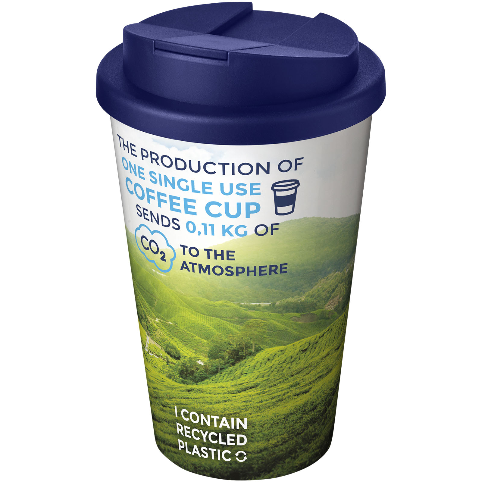 Brite-Americano® 350 ml Isolierbecher mit auslaufsicherem Schraubverschluss weiss, blau