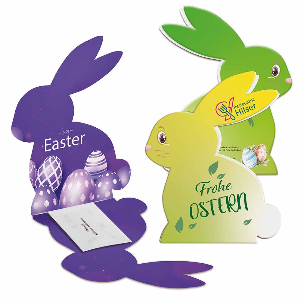 Klappkärtchen Osterhase - Druck individuell 4/4-c