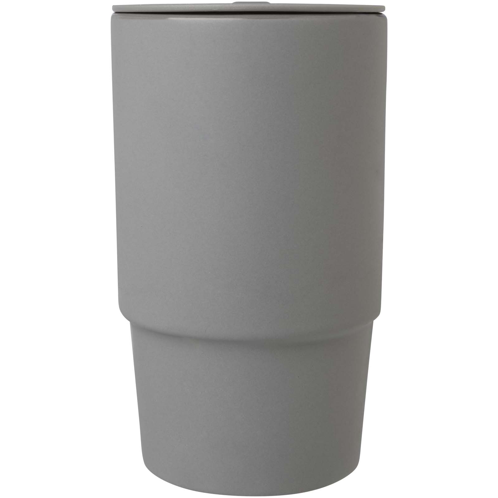 Carter 450 ml Keramiktasse mit Kunststoffdeckel grau
