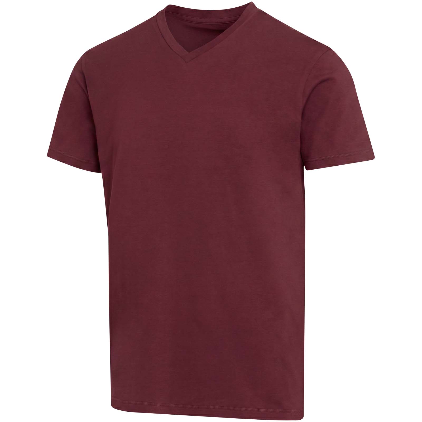 Balfour 200 g/m² Kurzärmeliges T-Shirt V-Ausschnitt Bio Baumwolle (OCS), unisex Tiefes Burgunderrot