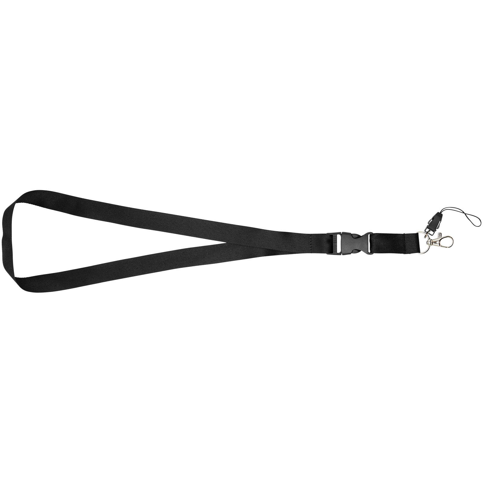 Sagan Lanyard mit abnehmbarer Schnalle und Handyband schwarz