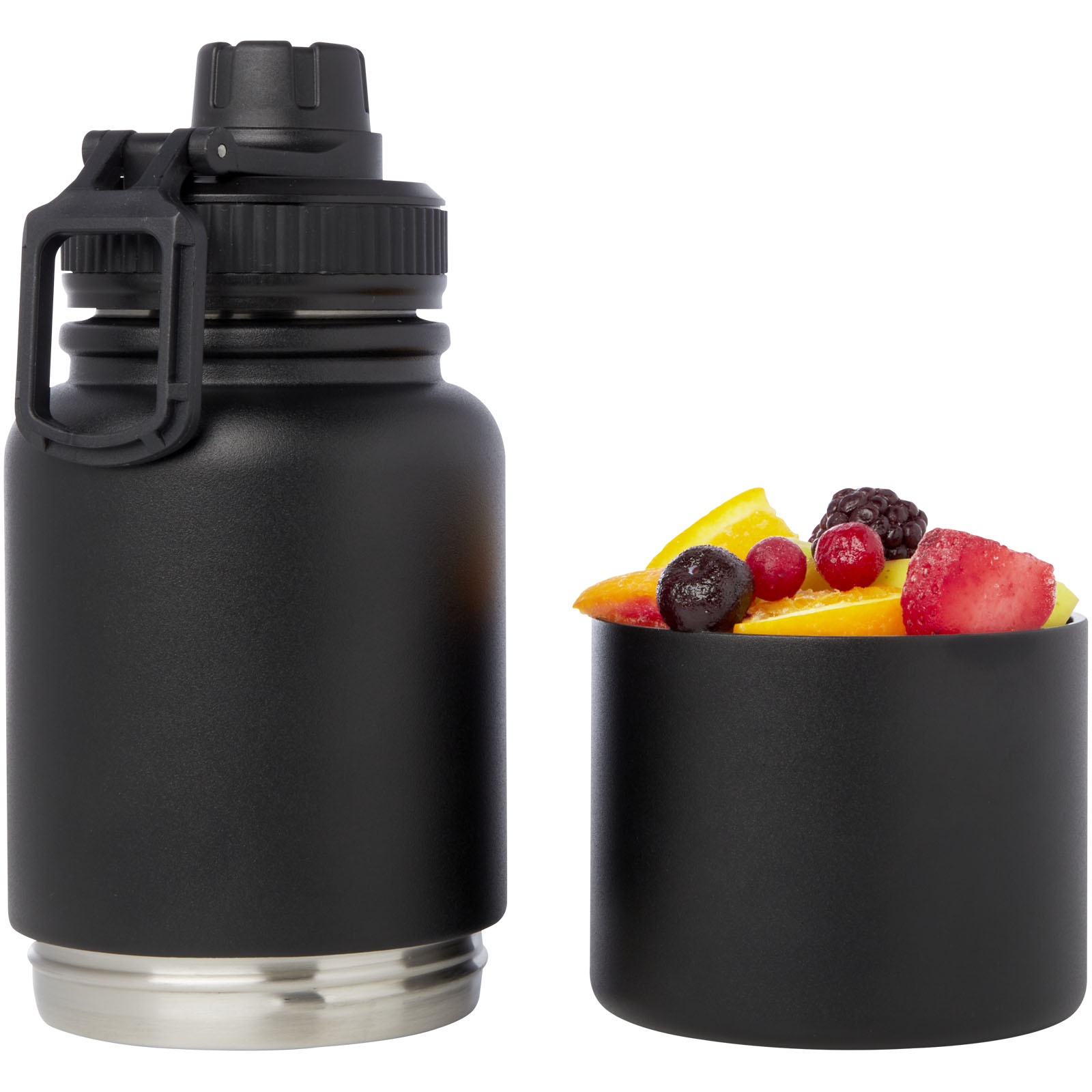 Dupeca 840 ml RCS-zertifizierte Isolierflasche aus Edelstahl schwarz
