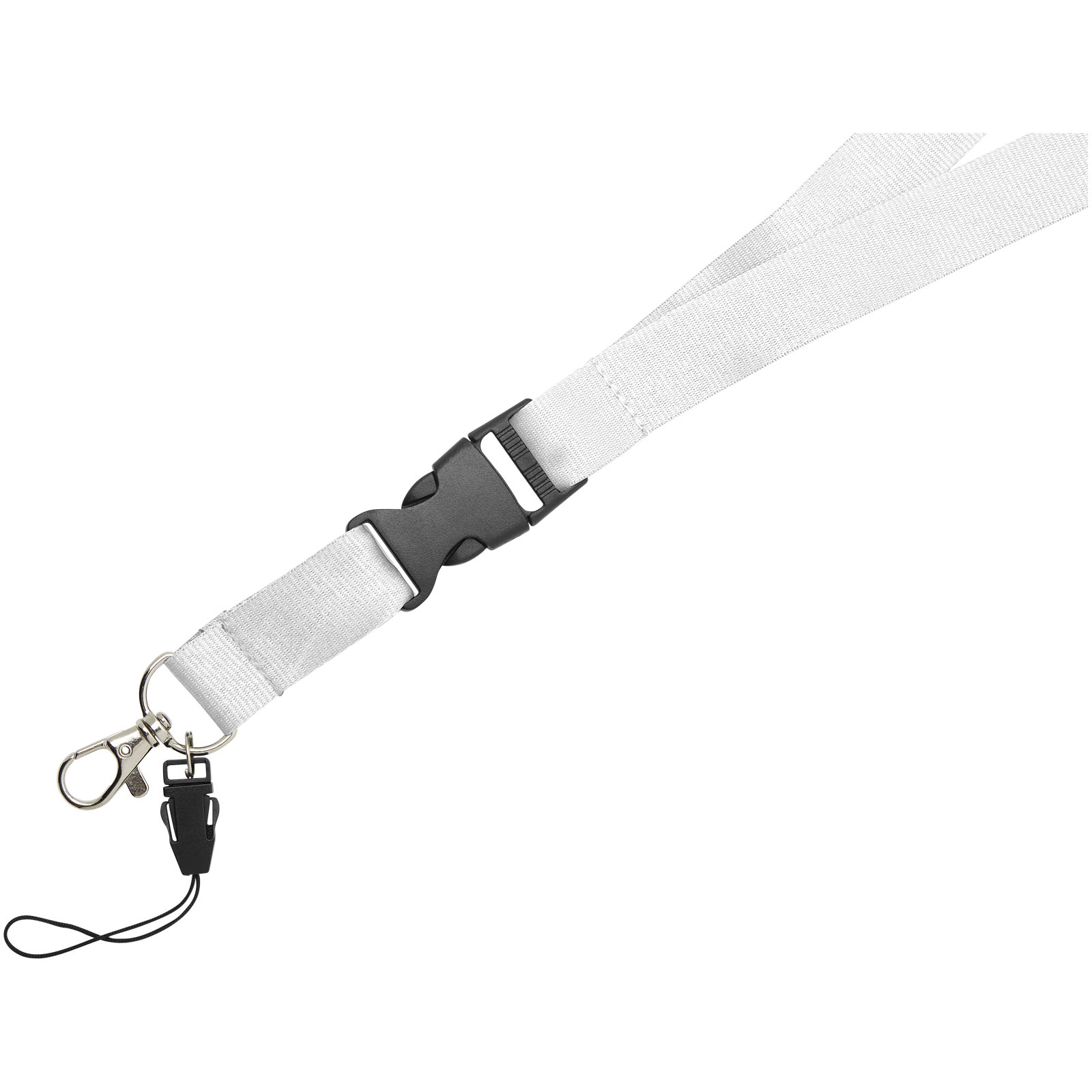 Sagan Lanyard mit abnehmbarer Schnalle und Handyband weiss