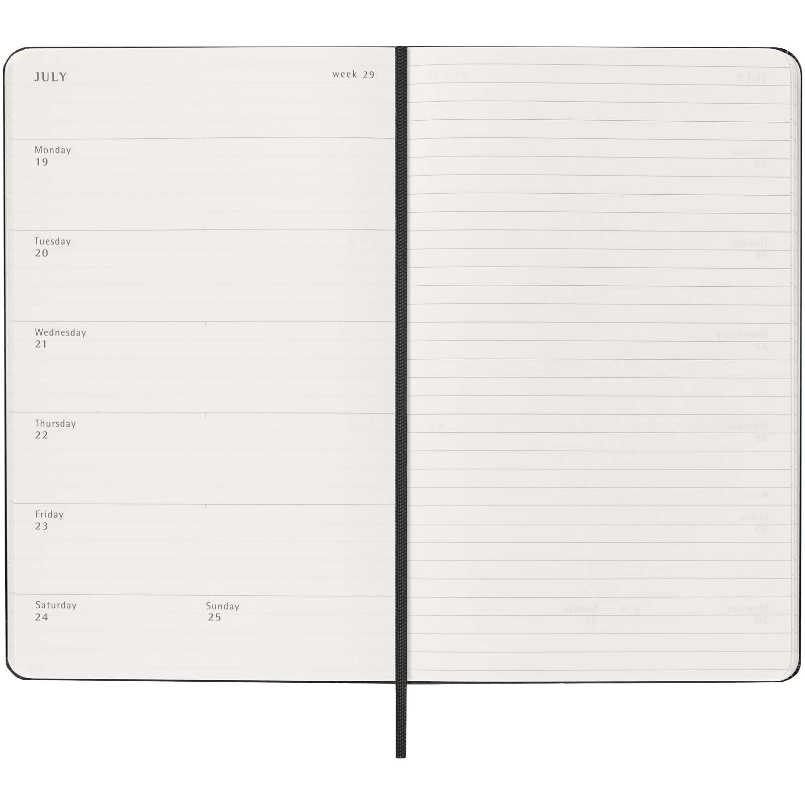 Moleskine Hardcover 12 Monate Wochenkalender L schwarz