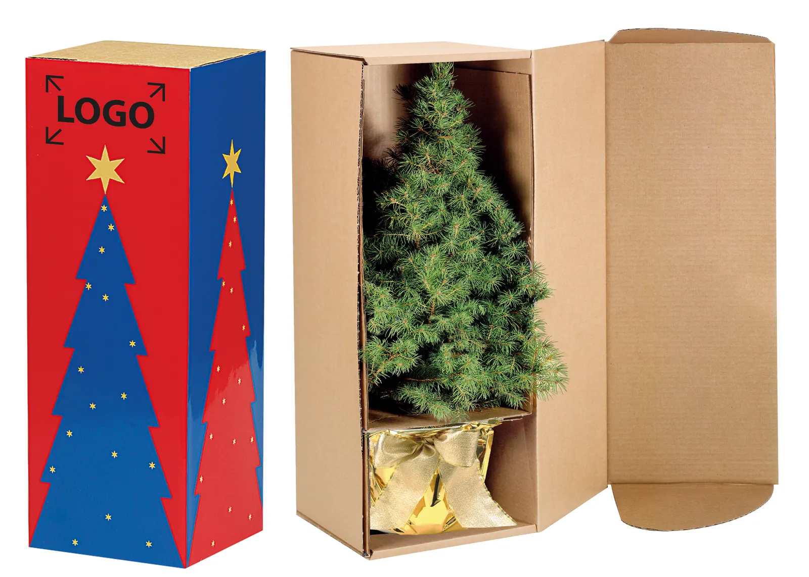 Schuber für Einzelversandkartonage kleine Weihnachtsbäumchen