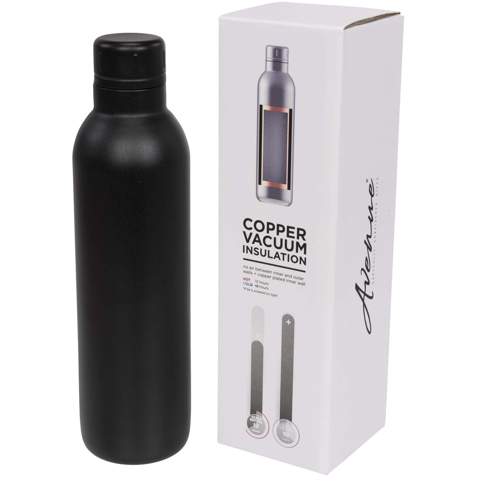 Odin 510 ml Kupfer-Vakuum Isolierflasche schwarz