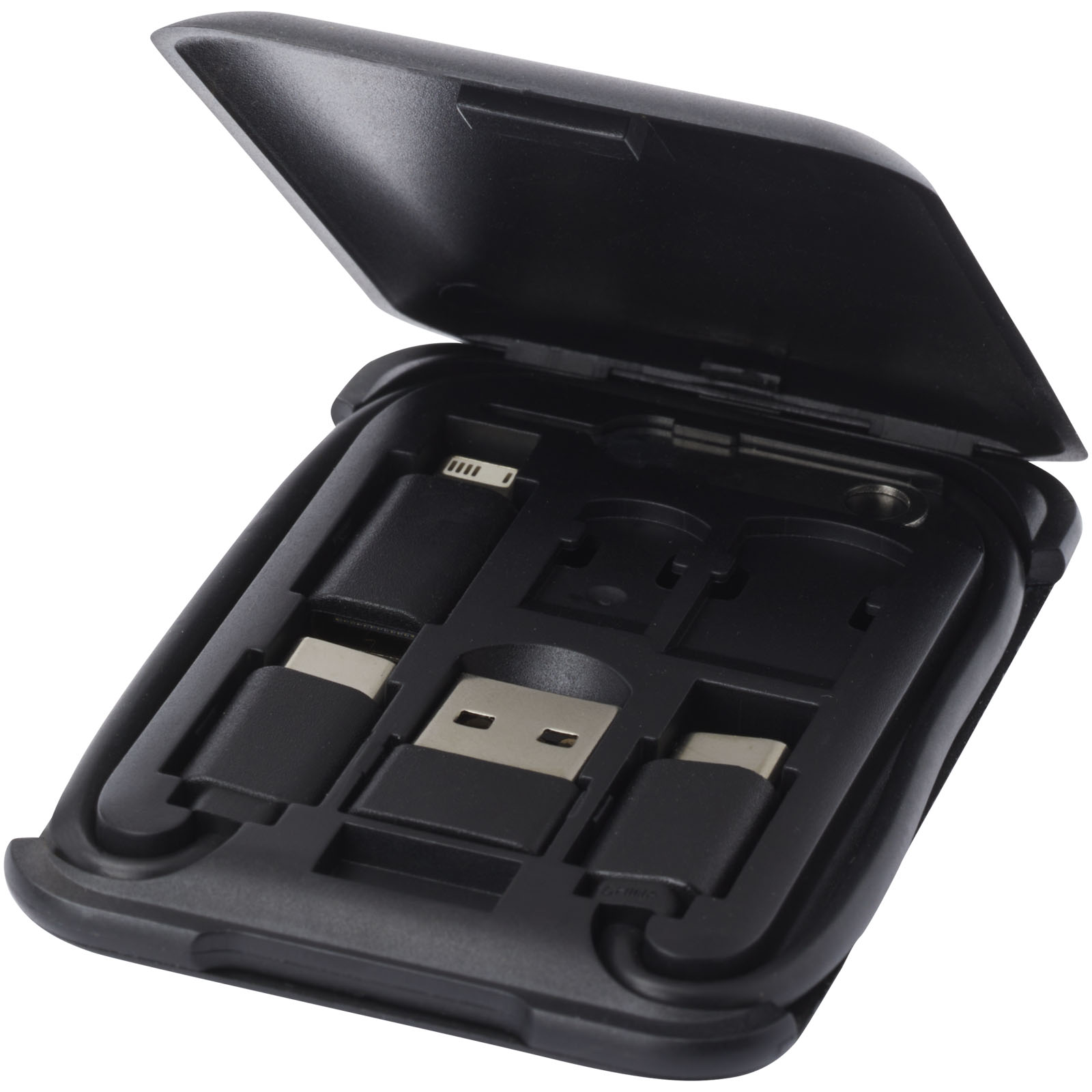Savvy recyceltes modulares Ladekabel mit Telefonhalterung schwarz