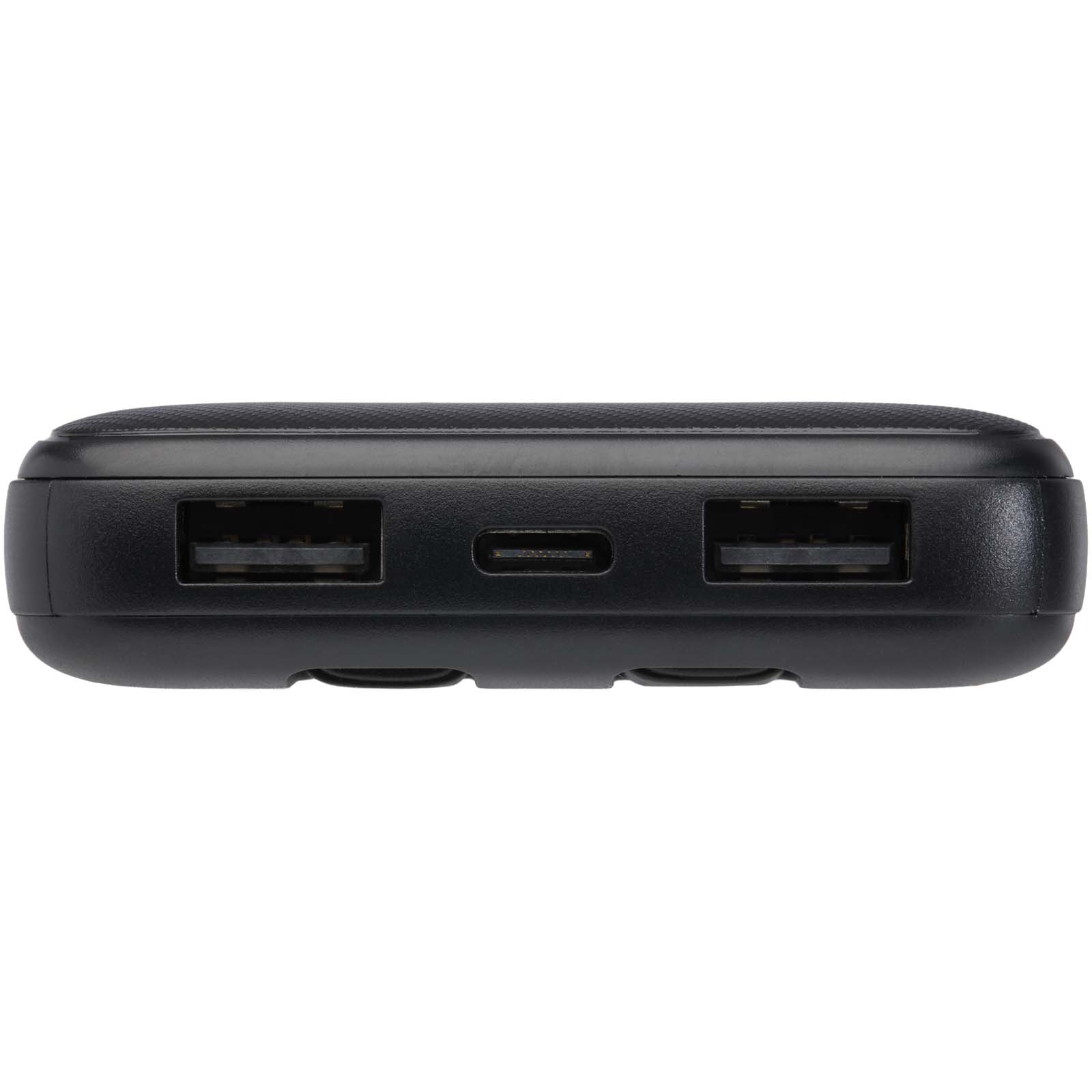 Adhil 10 W 10.000 mAh Powerbank aus recyceltem Kunststoff mit 2 integrierten Kabeln schwarz