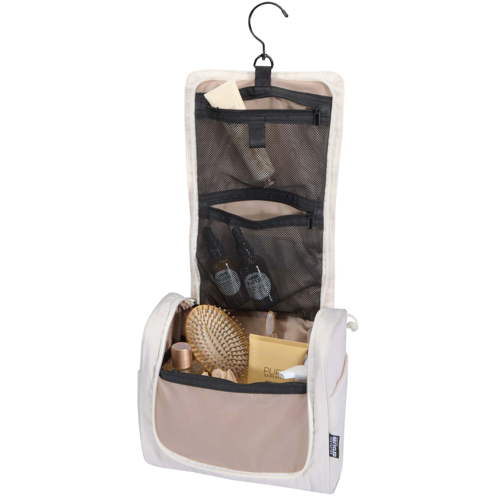 Puffer GRS recycelte aufhängbare Kulturtasche 8L sandstone