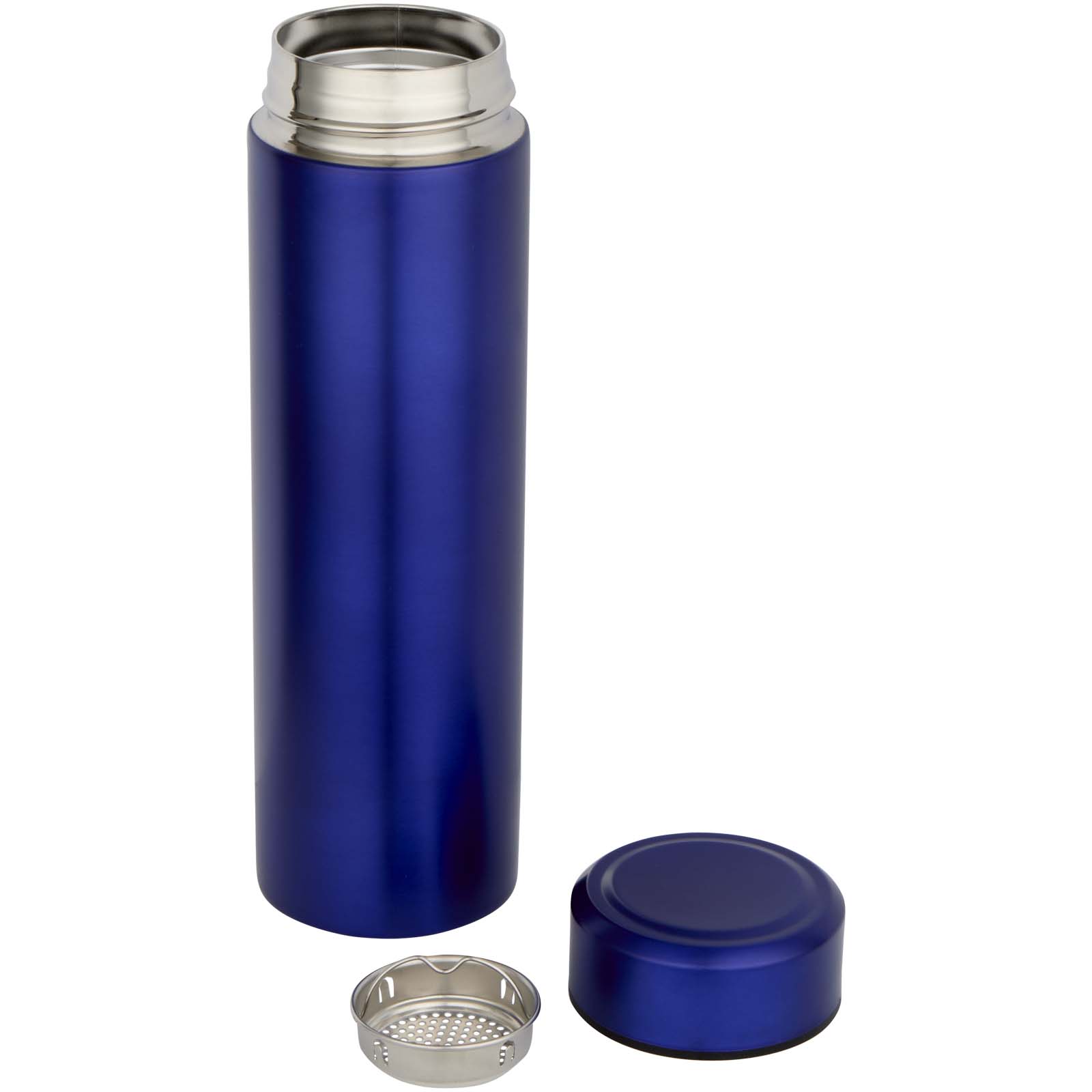 Taylor 450 ml Doppelwand Isolierflasche aus Edelstahl mit Teesieb blau