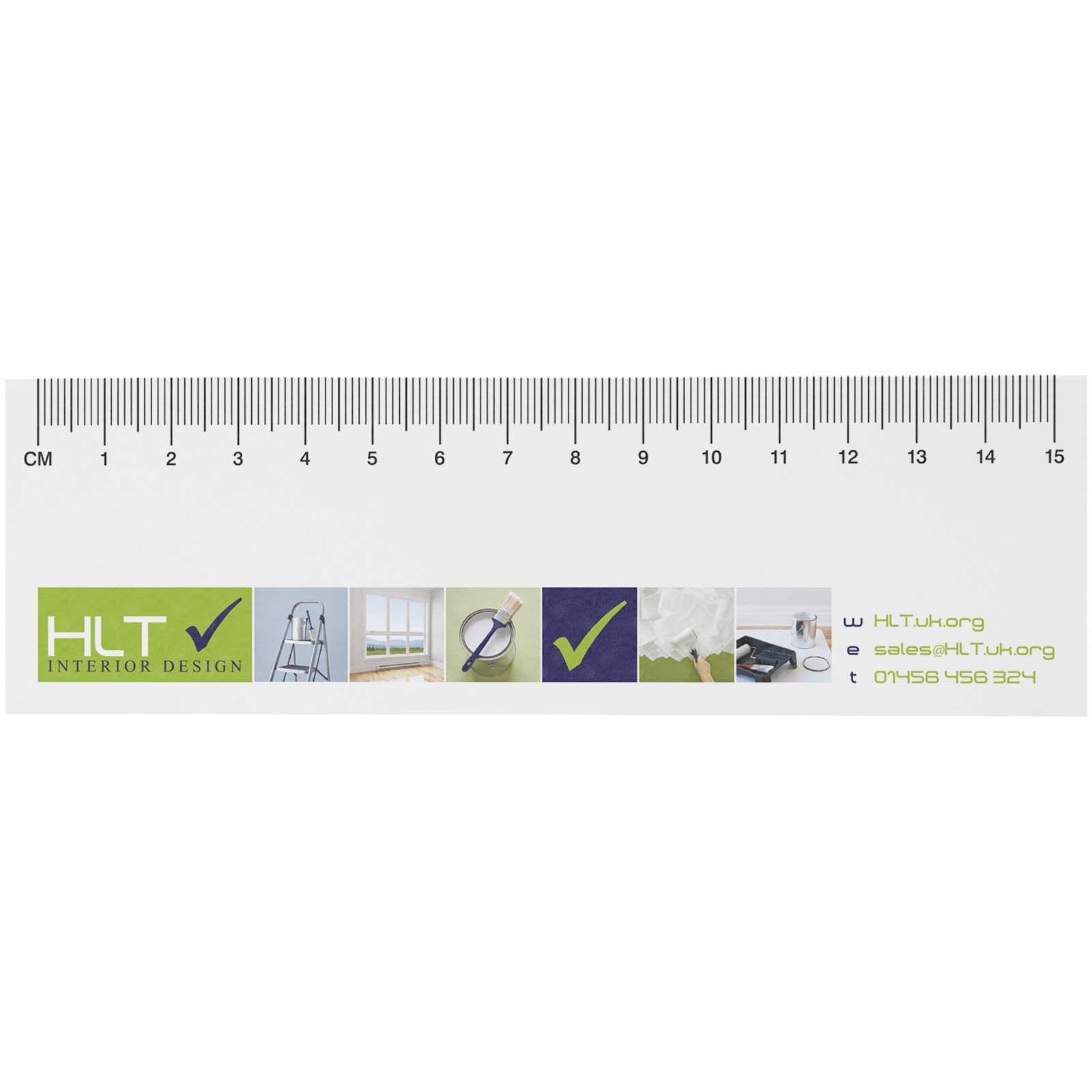 Sticky-Mate® Haftnotizen mit gedrucktem 15 cm Lineal aus recyceltem Material weiss