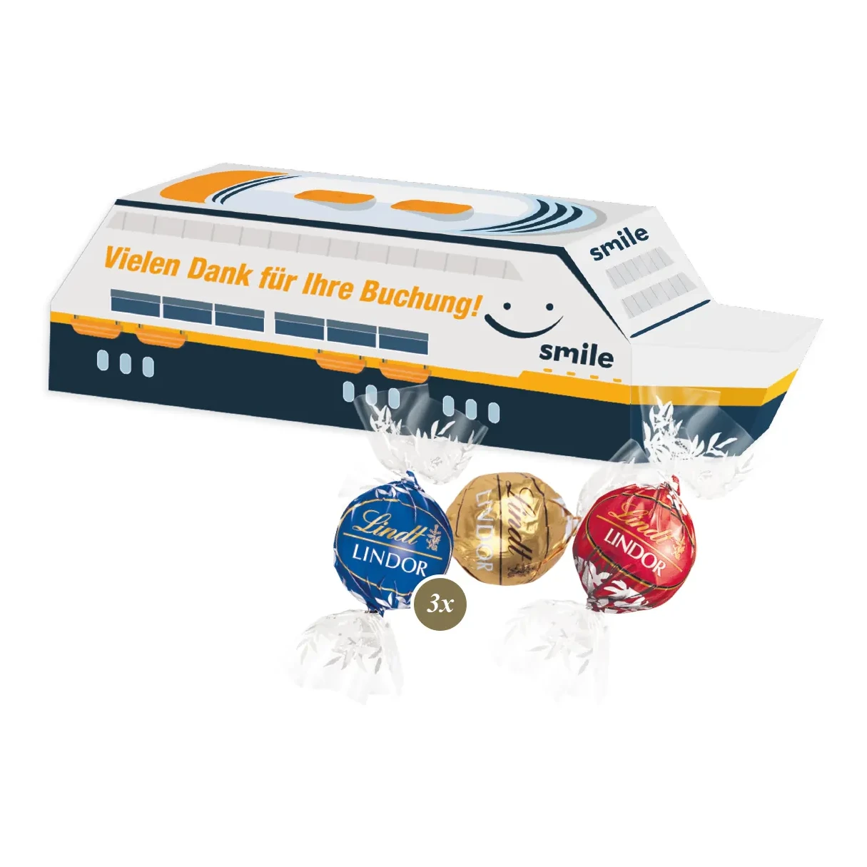 3D Präsent "Schiff" mit Lindor Pralinés