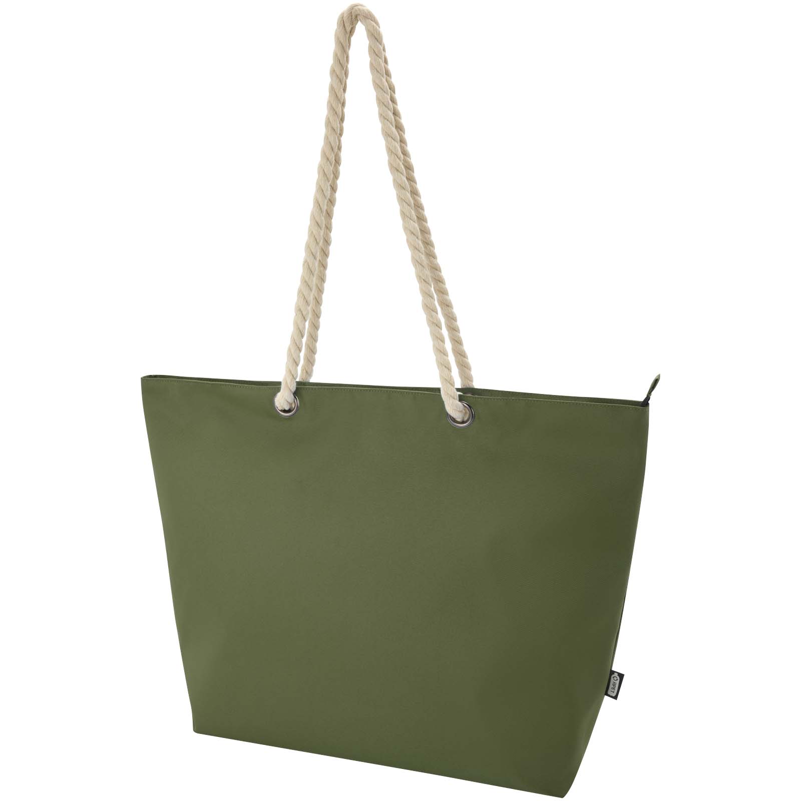 Panama Strandkühltasche mit Kordelgriffen aus recyceltem GRS-Material, 23L olive