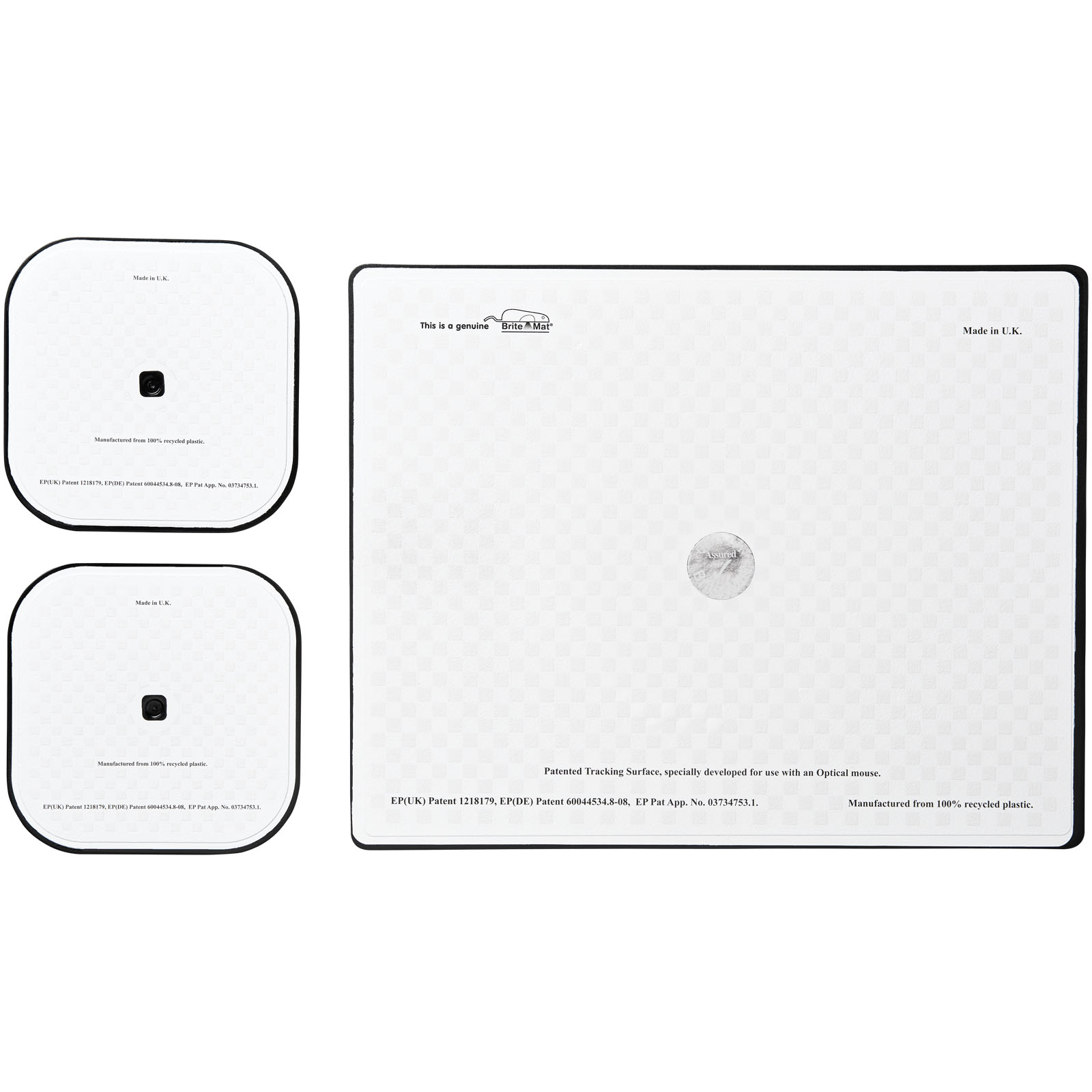 Brite-Mat® Mousepad- und Untersetzer-Set 3 schwarz
