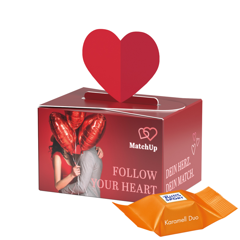 Geschenkbox Mini Herz, Lindt LINDOR Milchkugeln