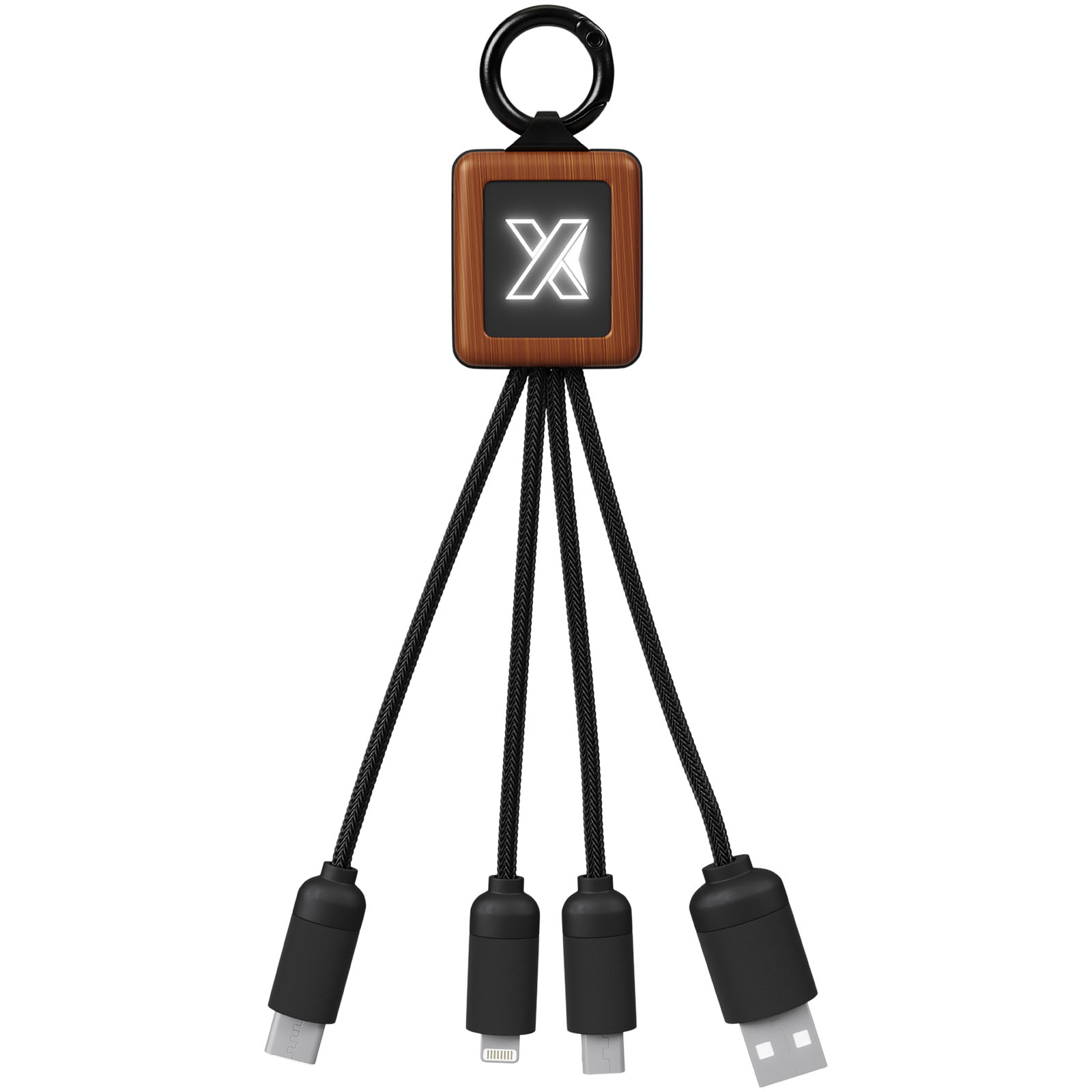SCX.design C19 20W Easy to Use Kabel aus Holz mit Leuchtlogo holz, schwarz