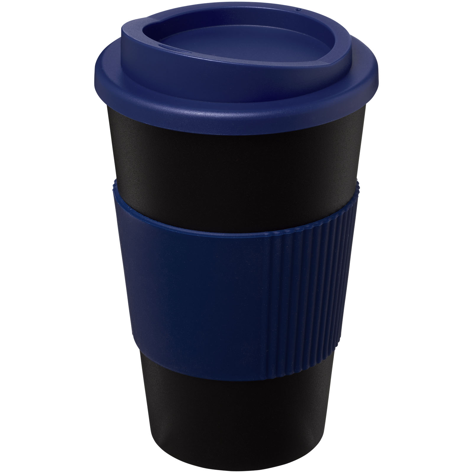 Americano® 350 ml Isolierbecher mit Schutzring schwarz, blau