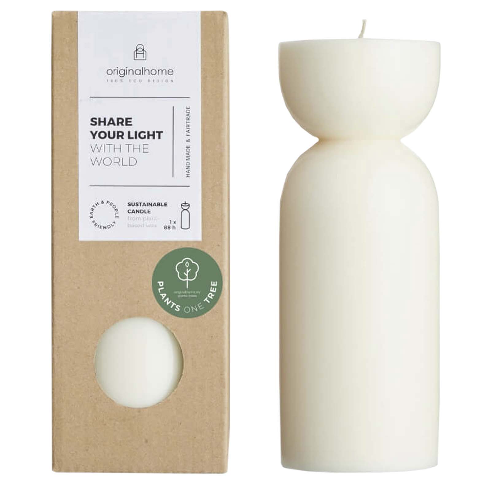 Originalhome Bio-Kerze – Medium offwhite