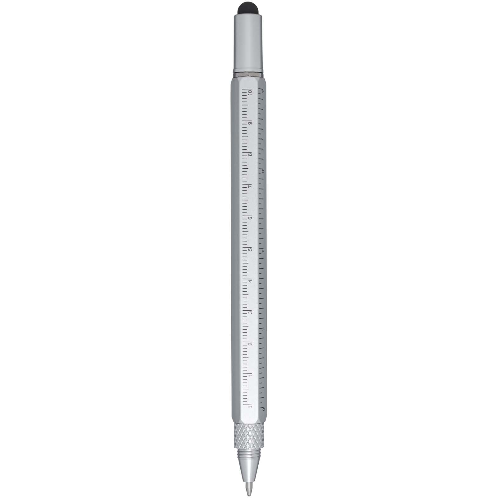 Dora Multifunktionsstift aus recyceltem Aluminium (schwarze Mine) silber