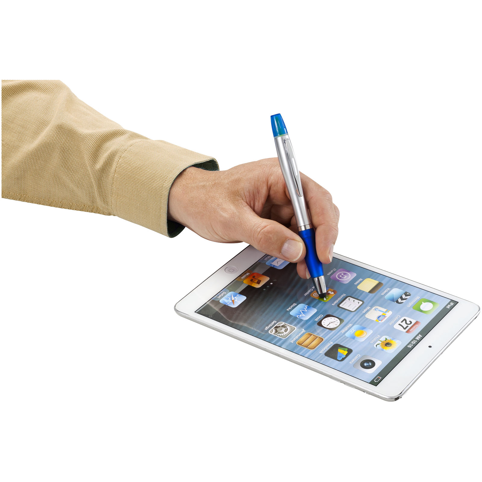 Nash Stylus Kugelschreiber und Marker (schwarze Mine) silber, royalblau