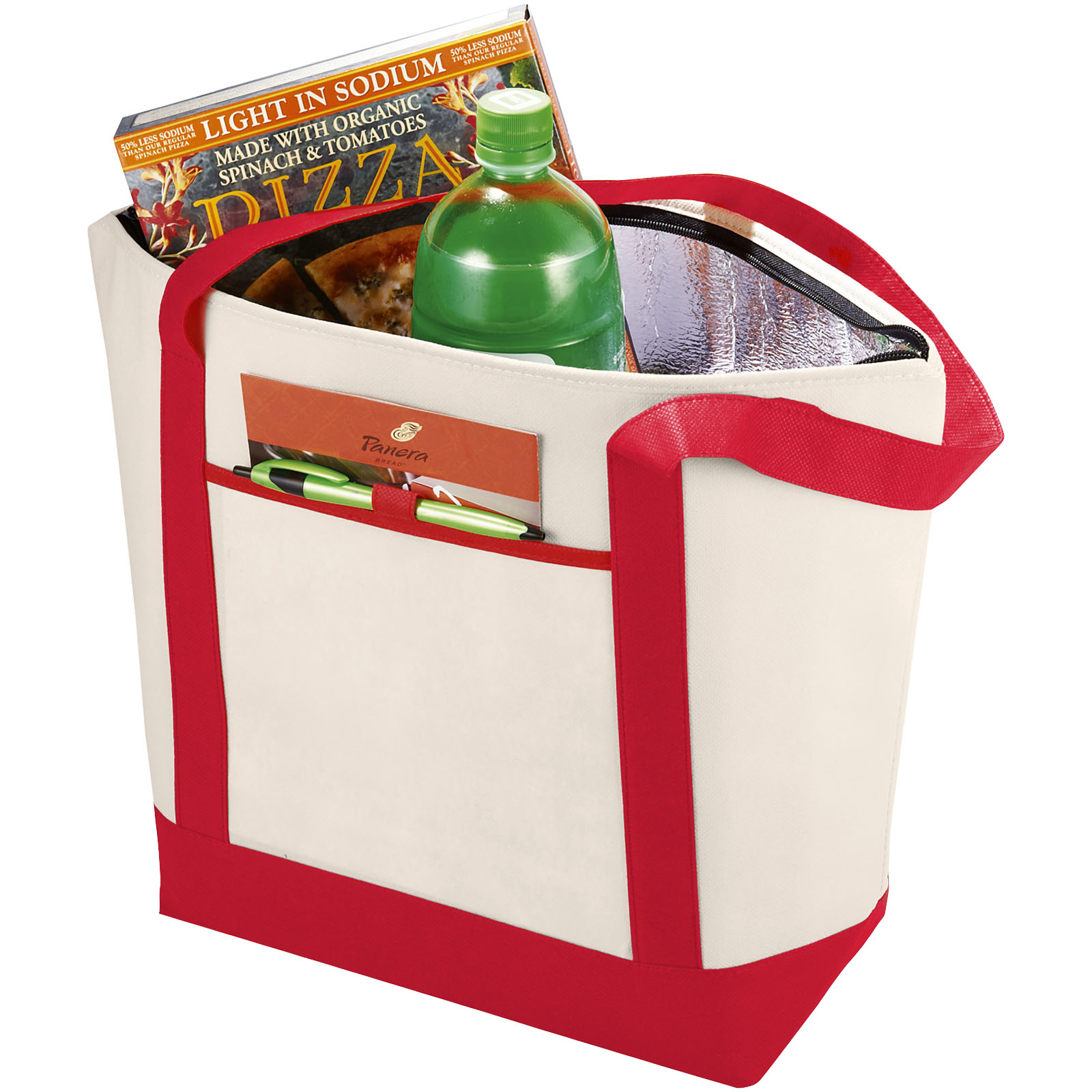 Lighthouse Non Woven Kühltasche 21L natural, rot