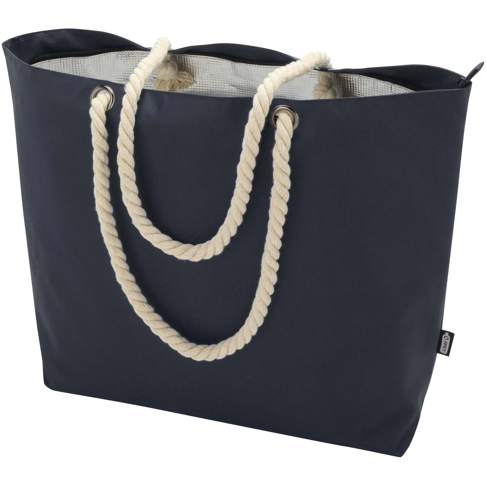 Panama Strandkühltasche mit Kordelgriffen aus recyceltem GRS-Material, 23L navy