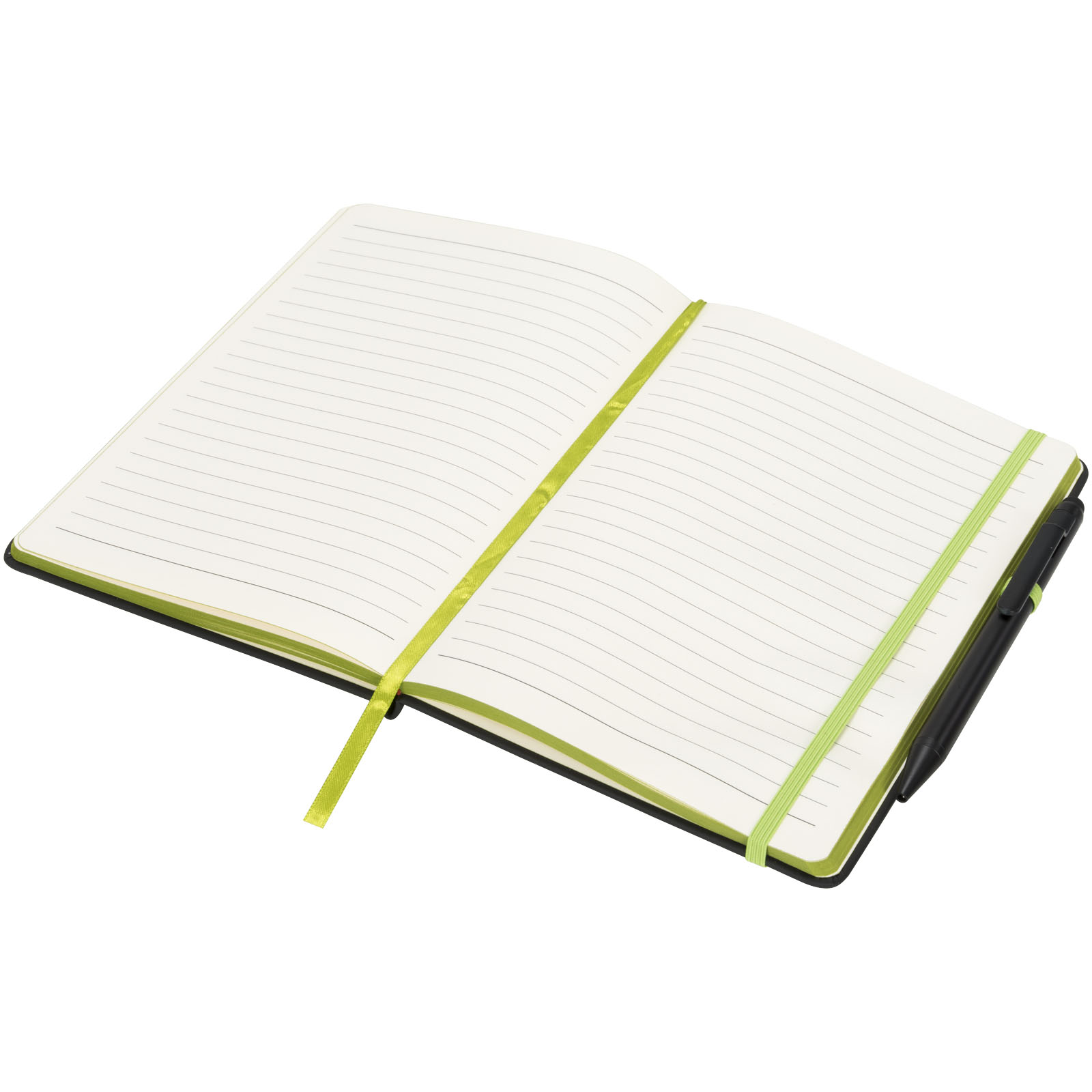 Noir Edge A5 Notizbuch mit farbigem Rand schwarz, limone